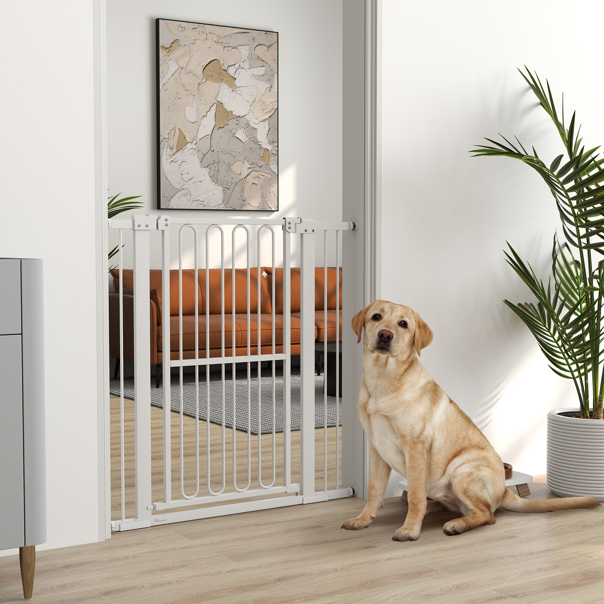 Türschutzgitter Hund, 76-104 cm Absperrgitter ohne Bohren, Treppengitter