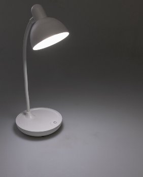 LED Tischleuchte mit Schwanenhals, Batterie, dimmbar, warmweiß, Weiß