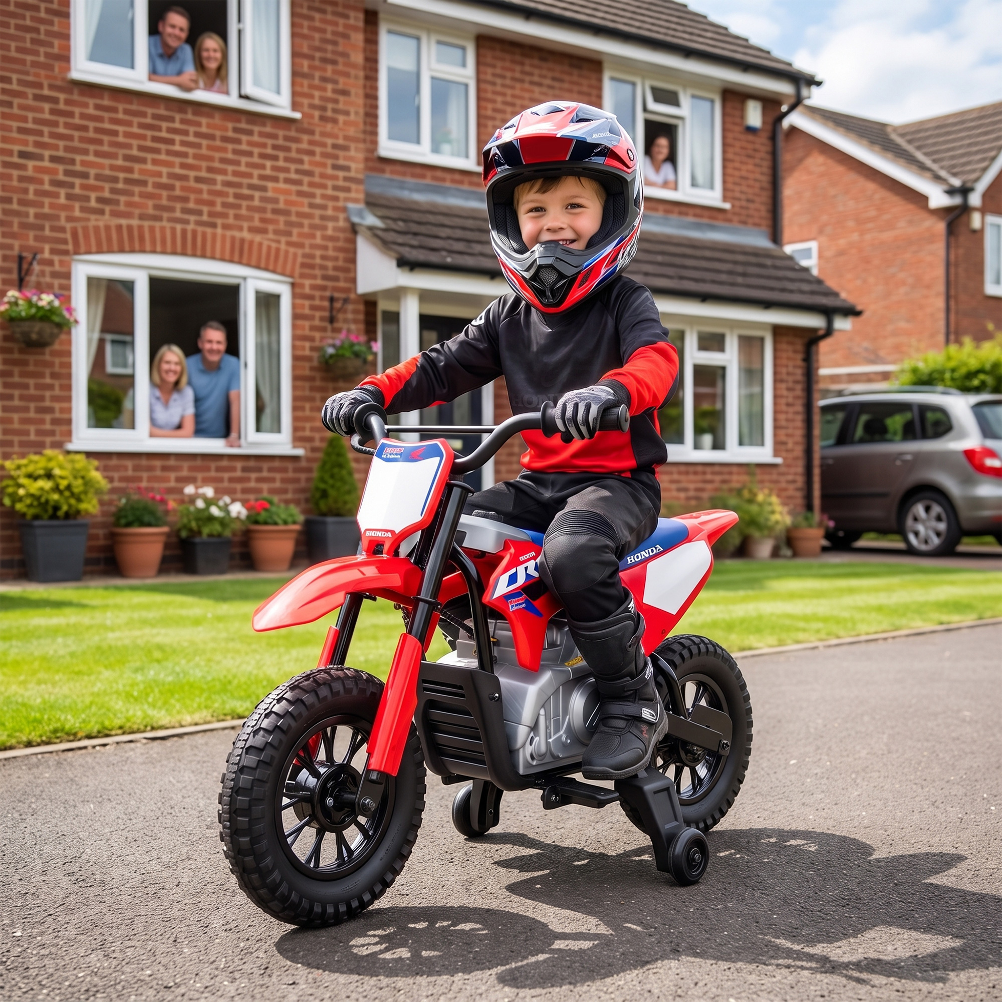 Elektro Motorrad Kinder HONDA CRF 450R 12V Kinder Motocross mit 35W Motor Lithium Akku Hinterradfederung 12 Zoll Rädern