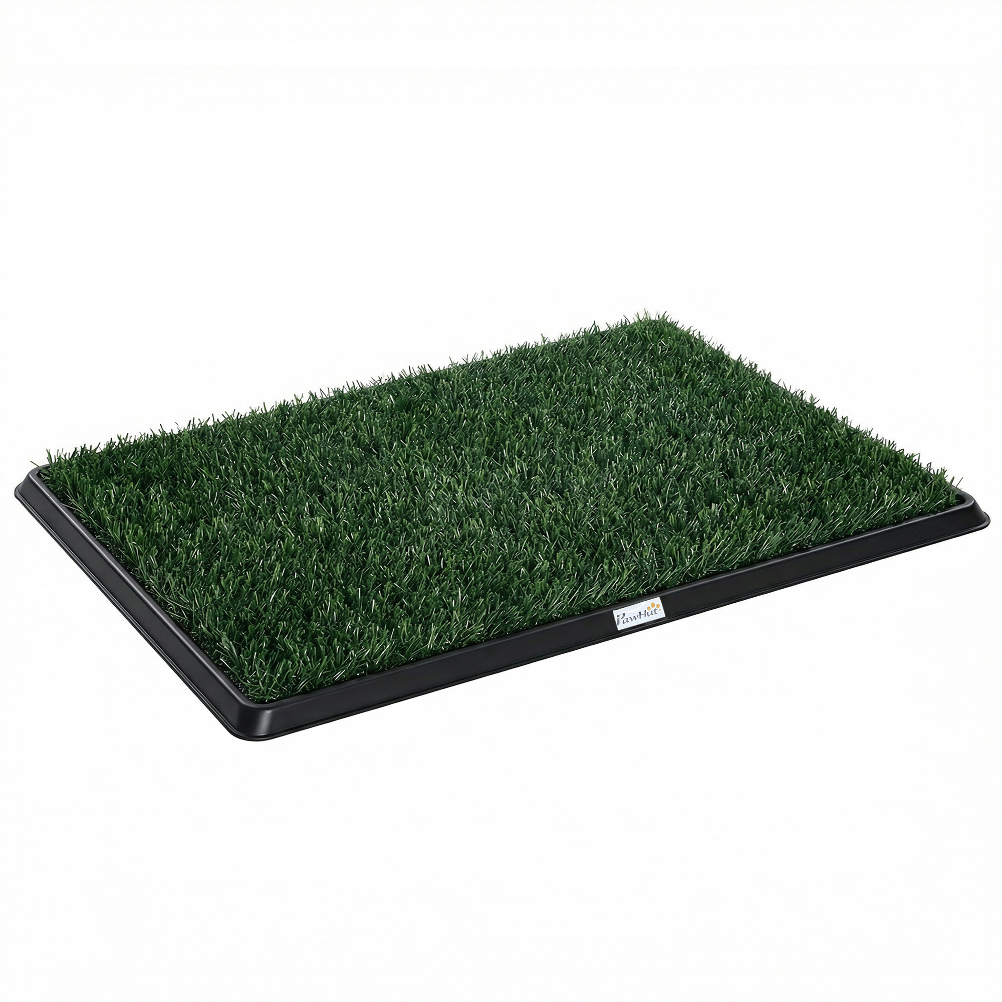 Hundetoilette 76 x 50,5 cm Hundeklo mit 1 Kunstrasen waschbar Welpentoilette für Hunde für Balkon Zuhause Schwarz+Grün