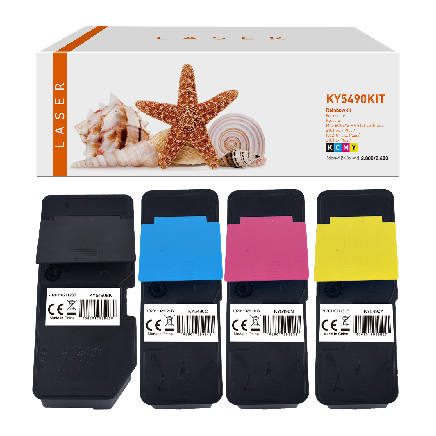 TK5490KIT alternativ Toner Rainbowkit für Kyocera / TK5490 / BK2.800 / CMY2.400 Seiten TK5490KIT alternativ Toner Rainbowkit für Kyocera / TK5490 / BK2.800 / CMY2.400 Seiten