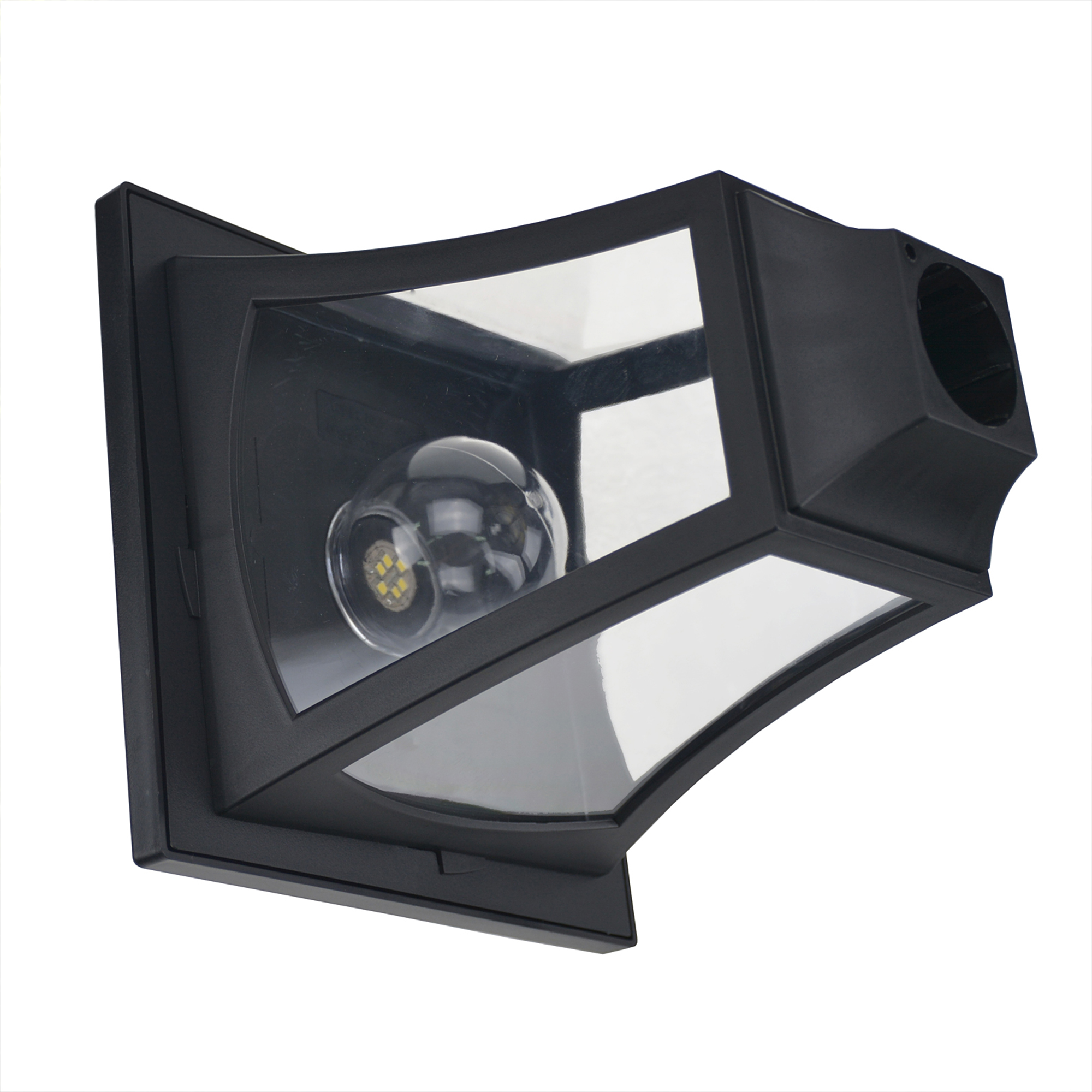 Solar Gartenlaterne mit 3 flammig Laterne Mast aus Edelstahl Solarlaterne mit LED 120 Lumen 51,5x47x182,5cm Wegeleuchte IP44 für Garten Balkon Schwarz