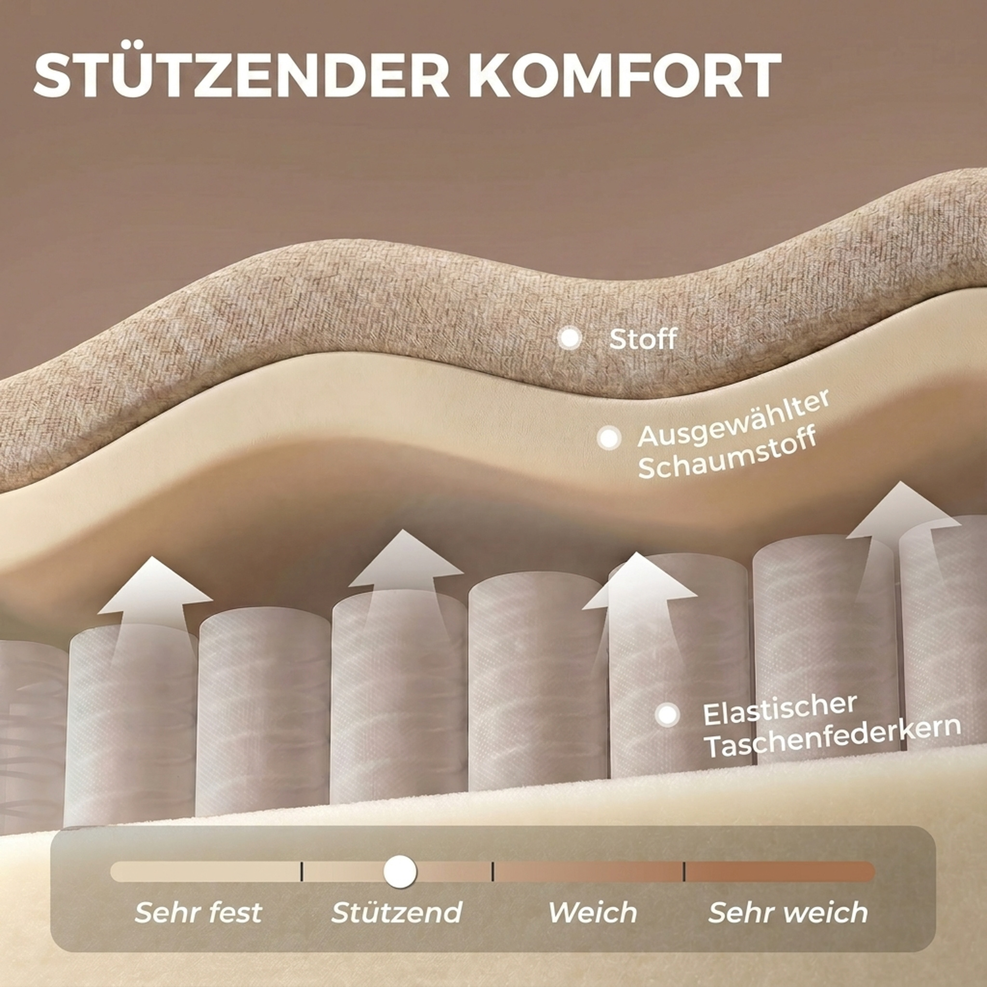 L-förmiges Ecksofa mit flexibler Chaiselongue, 3-Sitzer-Couch mit 2 Kissen, Metallrahmen, für Wohnzimmer, Beige