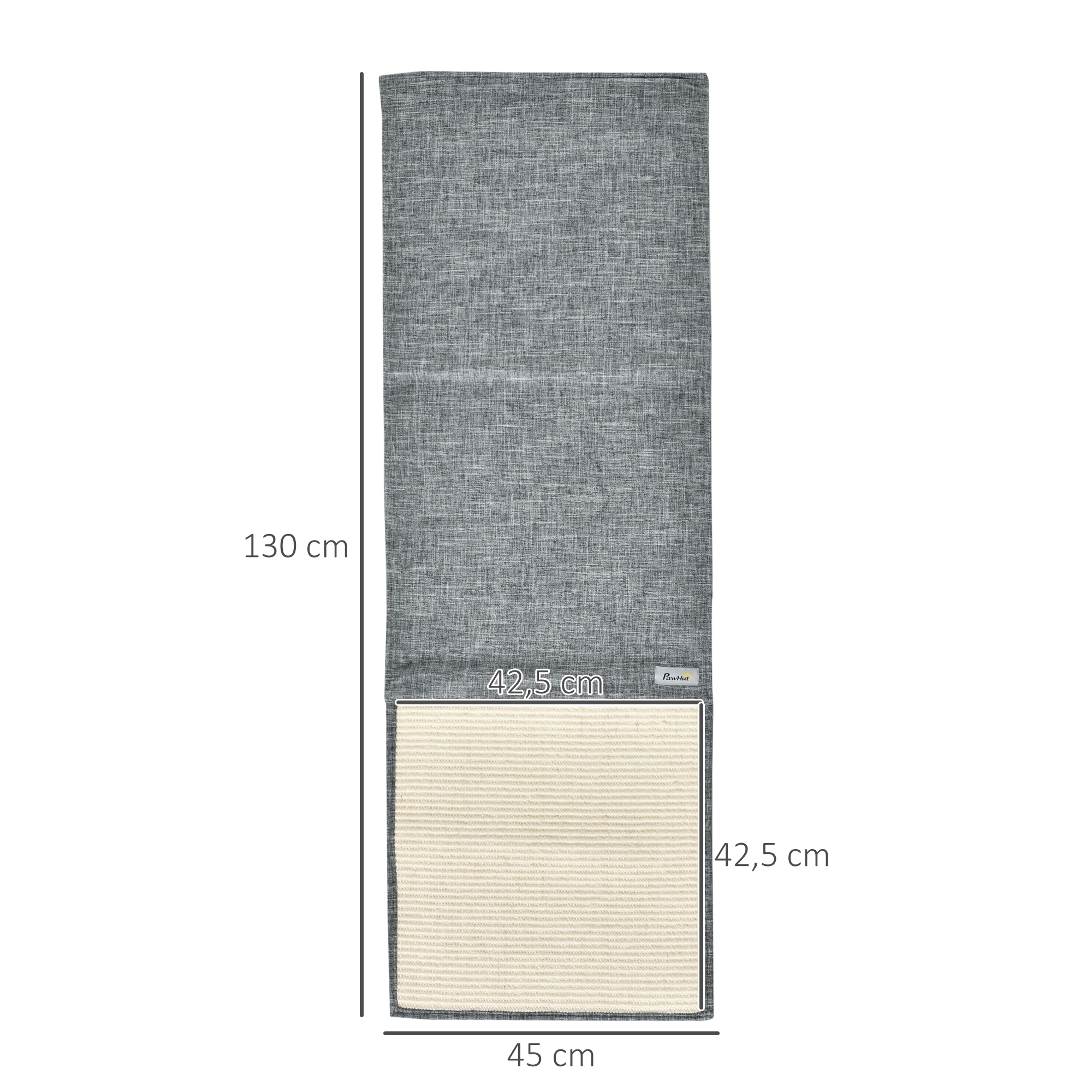 2er Kratzmatte Kratzschutz Sofa Sisal Kratzteppich für Katze Sessel Couch Katzenkratzmatte Grau 130 x 45 x 0,3 cm