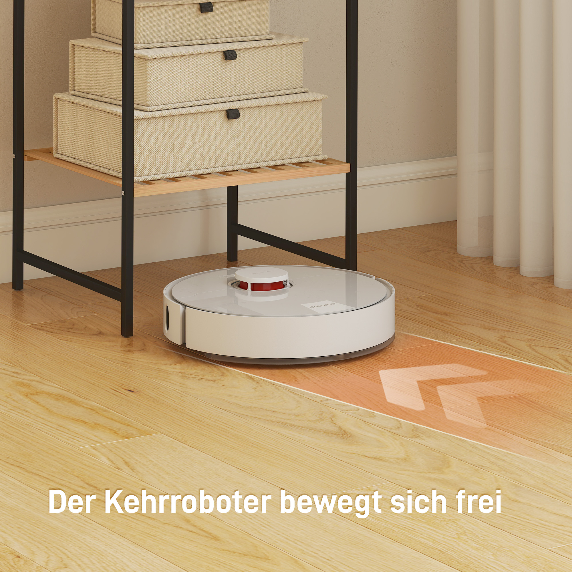 Standregal Badregal aus Bambus und Stahl, mit 4 Ablagen, 4-stöckiges Bücherregal, 36,5 x 33 x 110 cm, Natur