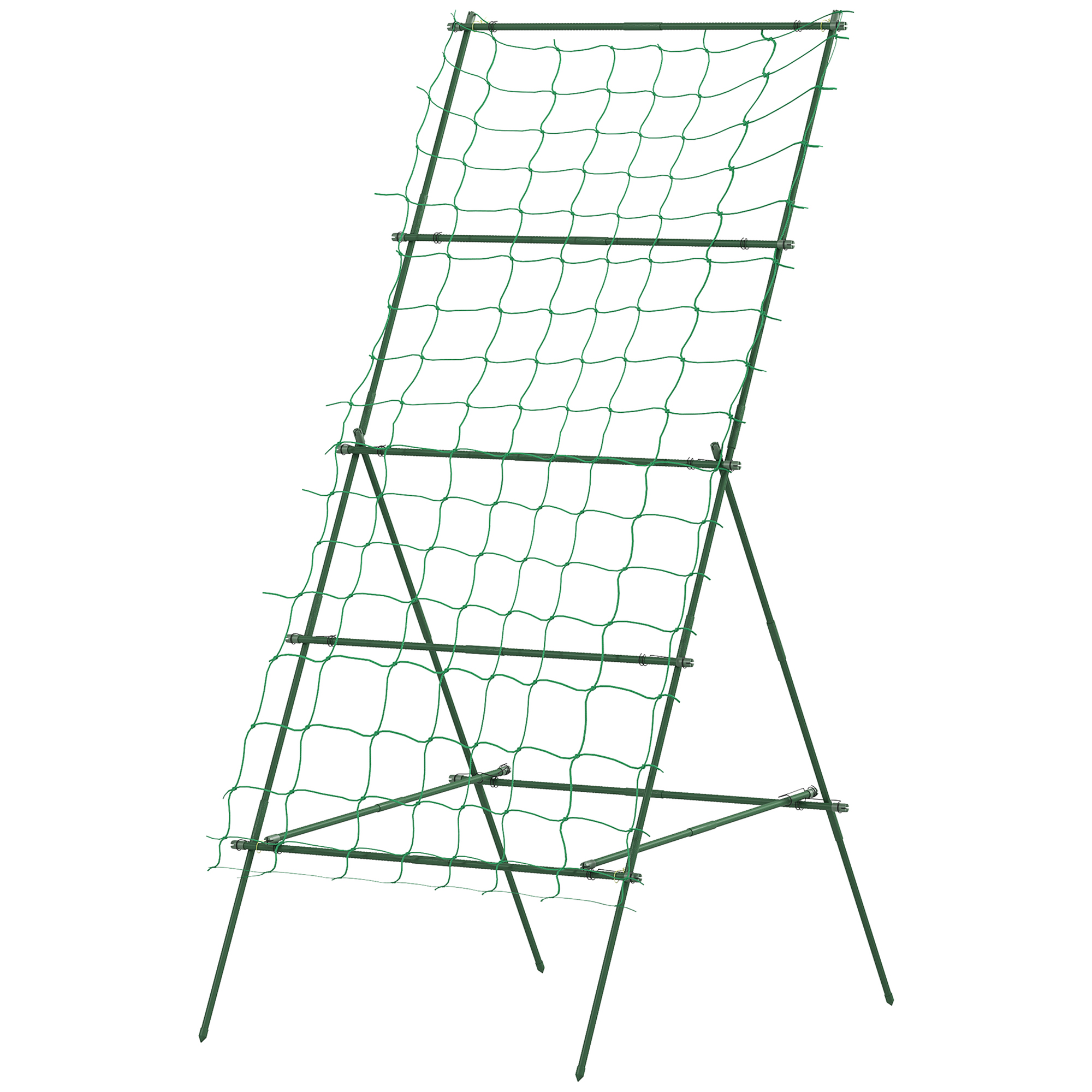 Rankgitter aus Stahl zum Stecken rostfrei Rankhilfe in A-Form für Kletterpflanzen 101x133x227 cm Grün