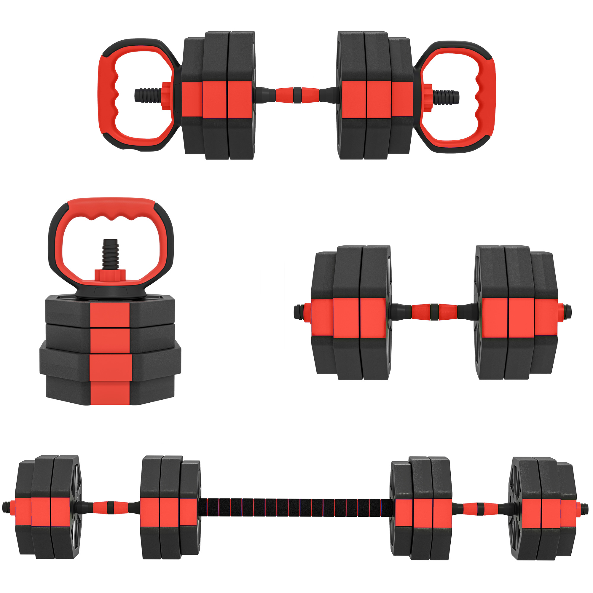 6-in-1 Hantelset Kurzhantel Set Kurzhanteln Langhanteln verstellbar 25 KG für Krafttraining Zuhause