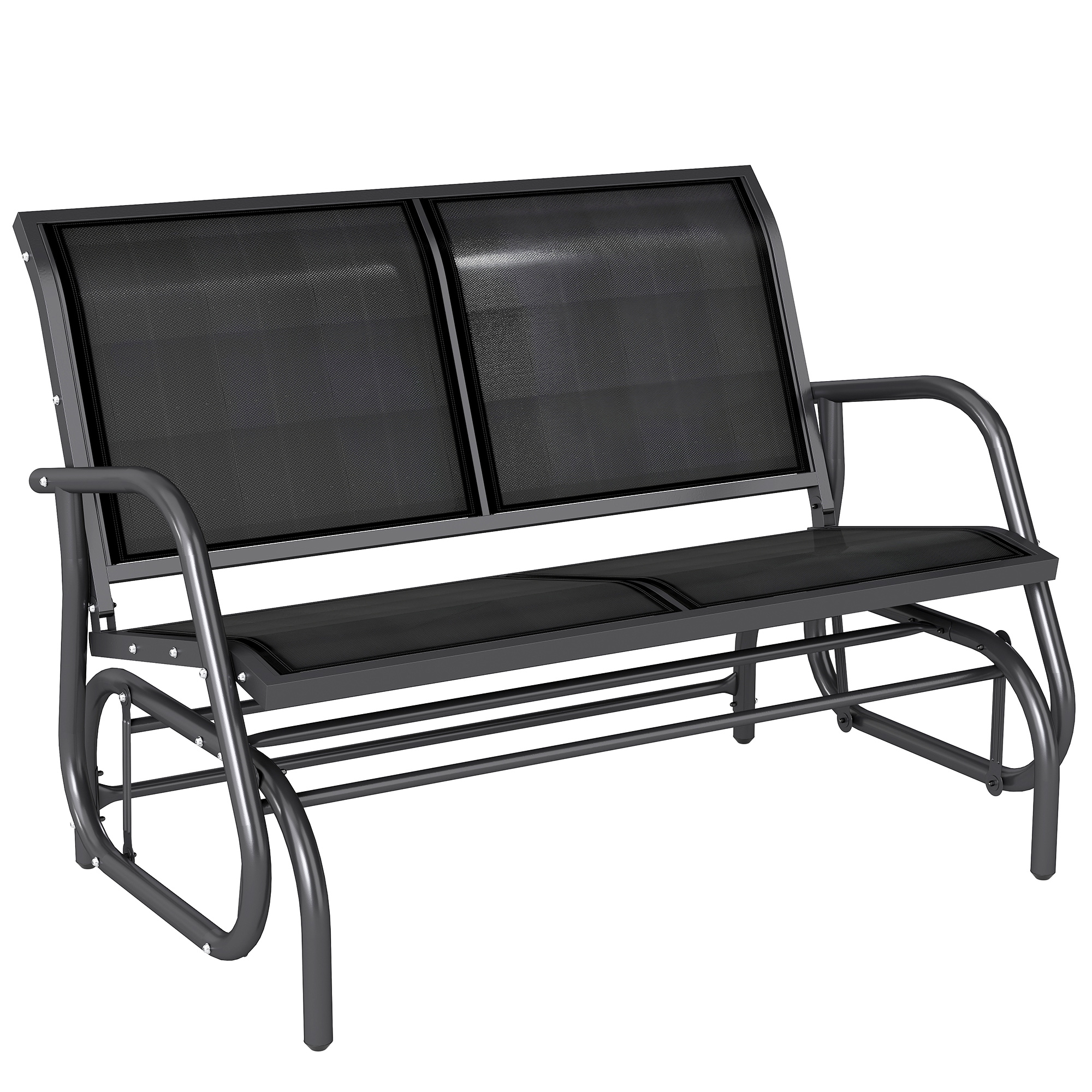 Schaukelstuhl Gartenbank mit Schaukelmechanismus bis 200 kg belastbar 120 x 70 x 85 cm Schwarz Schaukelstuhl Gartenbank mit Schaukelmechanismus bis 200 kg belastbar 120 x 70 x 85 cm Schwarz