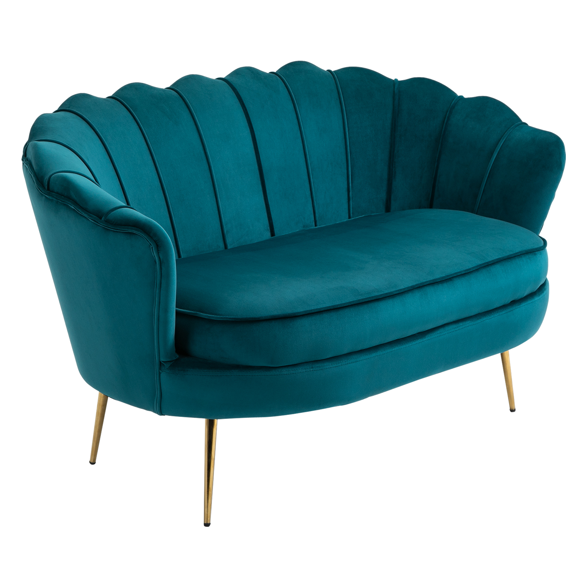 2-Sitzer-Sofa, Couch, Polstersofa, Samtoptik, Doppelsofa, bis 150 kg belastbar, 130 x 77 x 77 cm, Dunkelgrün