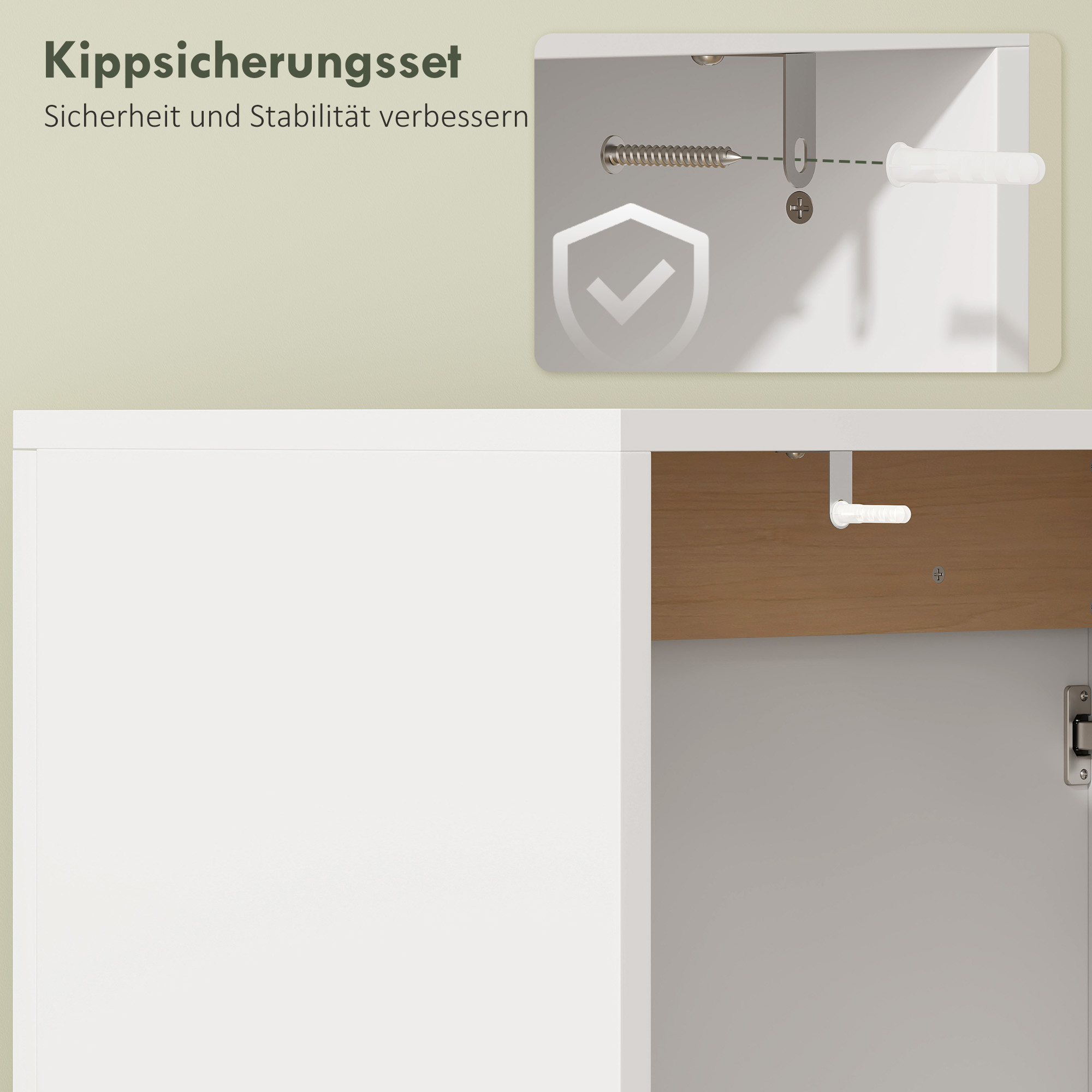 Waschbeckenunterschrank, Badezimmer Unterschrank mit Soft-Close-Türen, Weiß, 60 x 35 x 57,9 cm