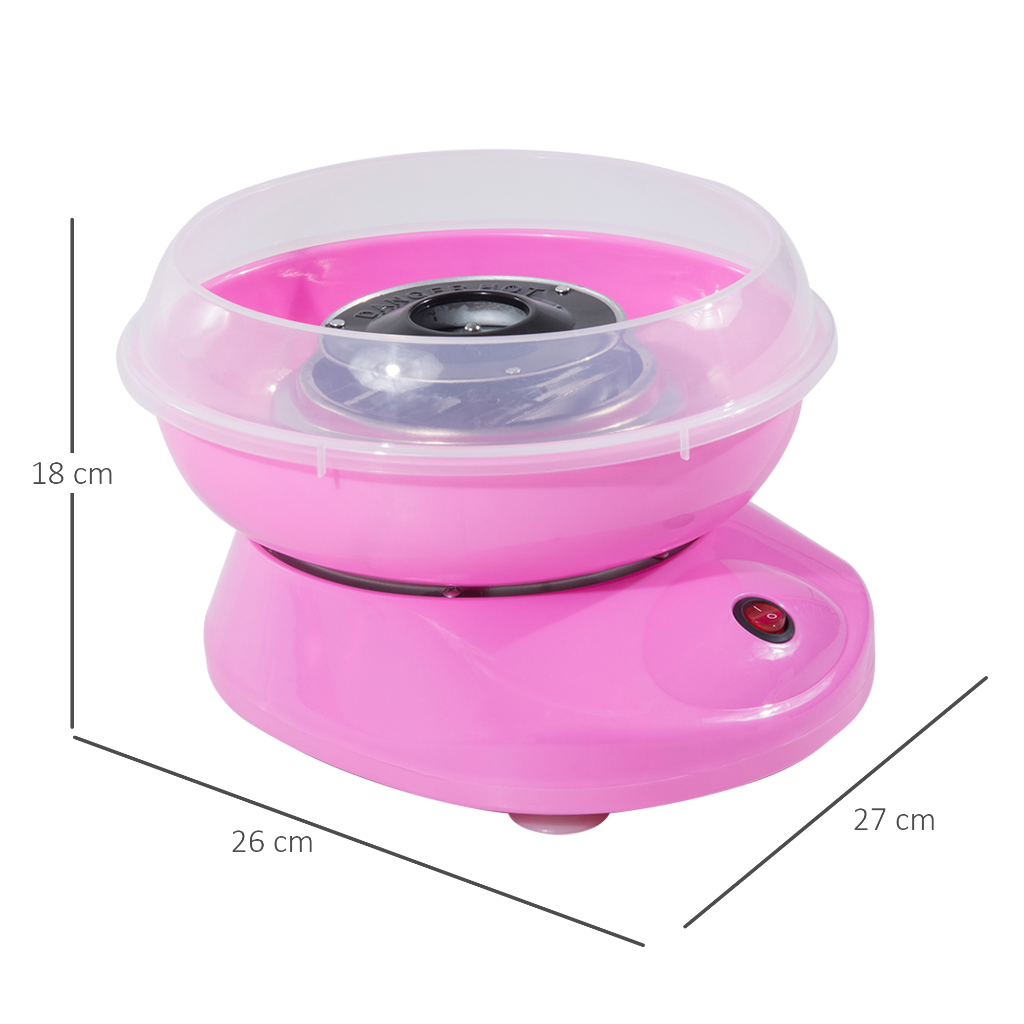 Zuckerwattemaschine für Zuhause Cotton Candy Machine Zuckerwatte Maschine mit Stäbchen und Messlöffel Höhe 18 cm 550W für Kinderfest, Geburtstag, Party Rosa