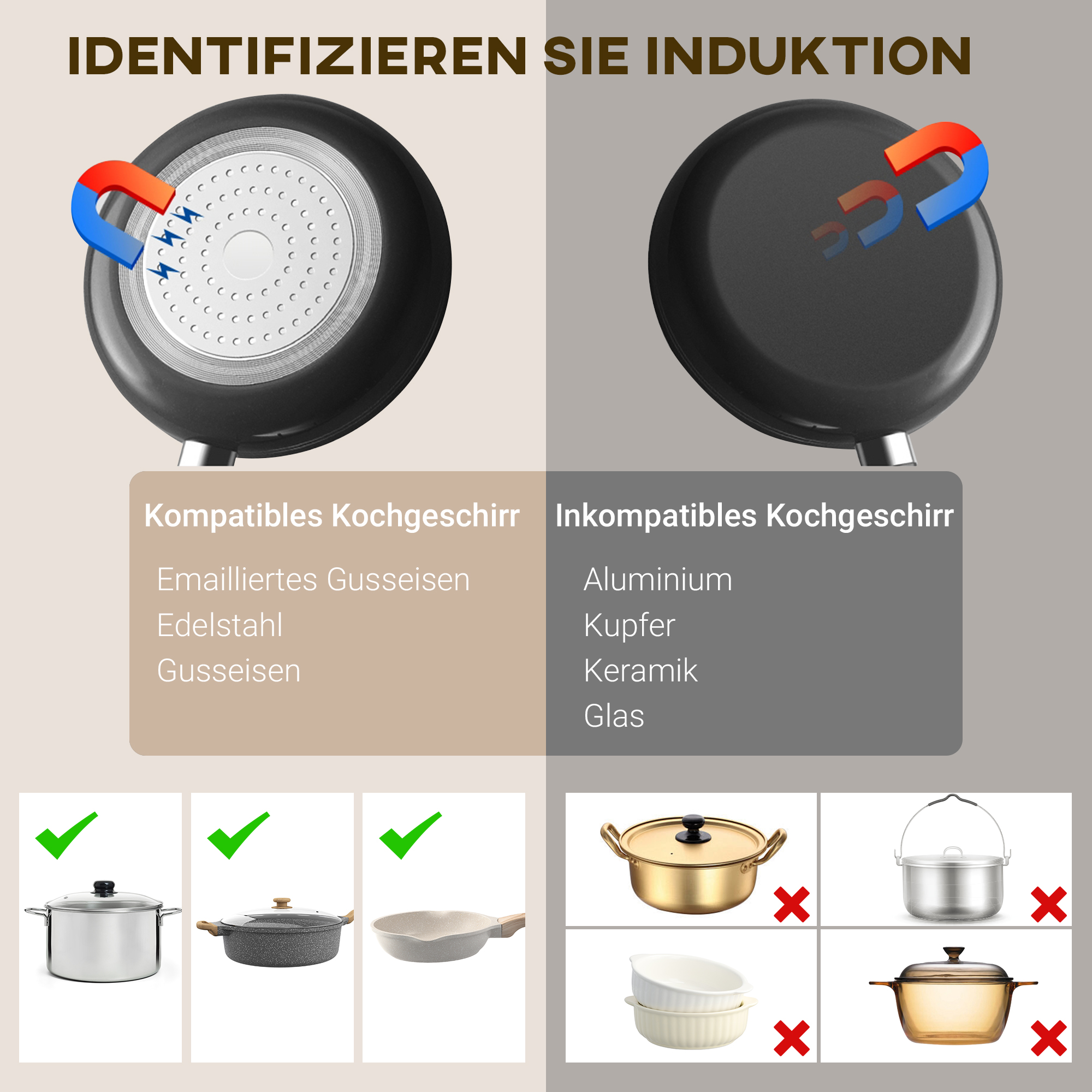 Tragbares Induktionskochfeld, 10-stufige Temperaturregelung, Touchpanel, Schwarz