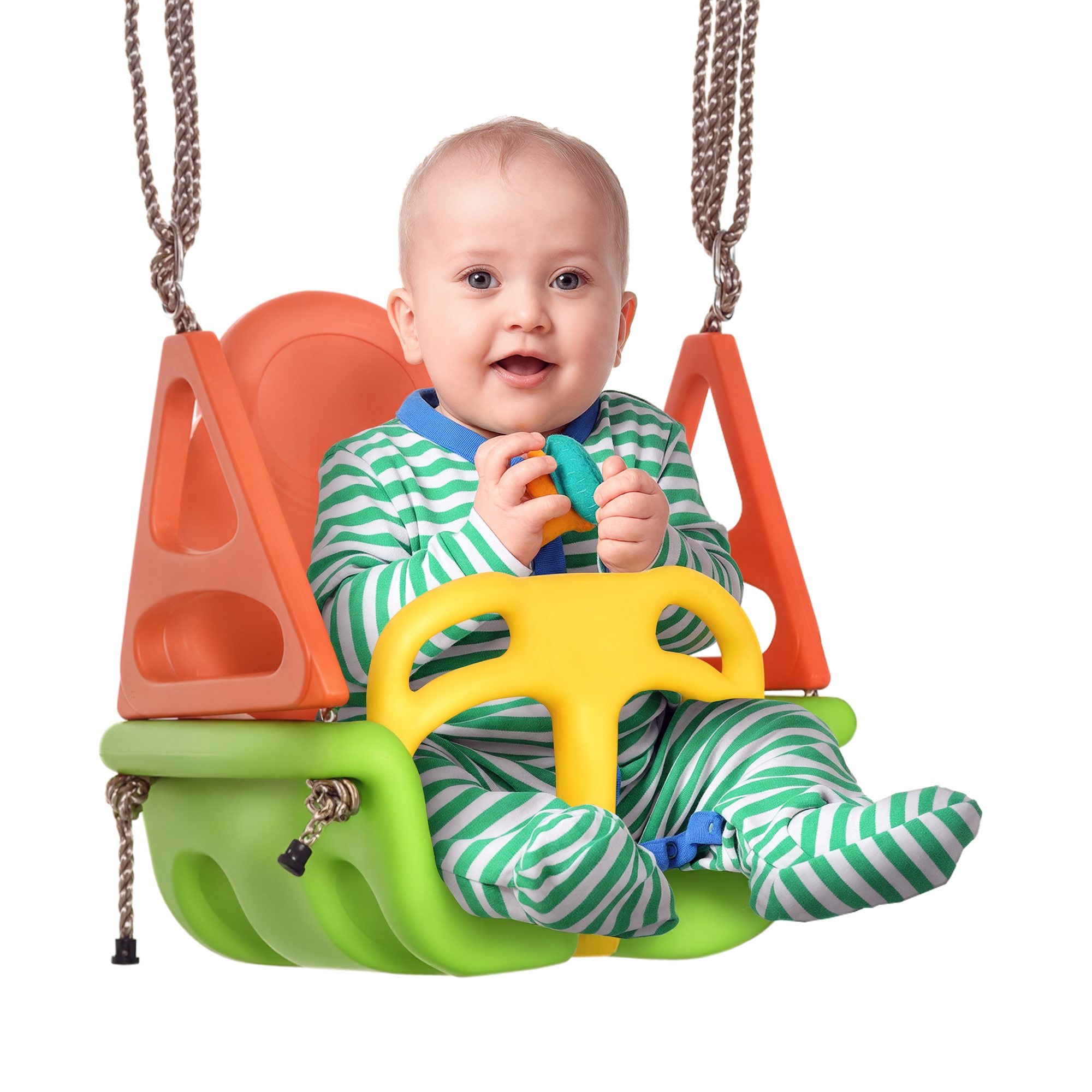3-in-1 Babyschaukel, Sicherheitsgurt, längenverstellbare Seile, für In- und Outdoor, grün, 48 x 34 x 180 cm 3-in-1 Babyschaukel, Sicherheitsgurt, längenverstellbare Seile, für In- und Outdoor, grün, 48 x 34 x 180 cm