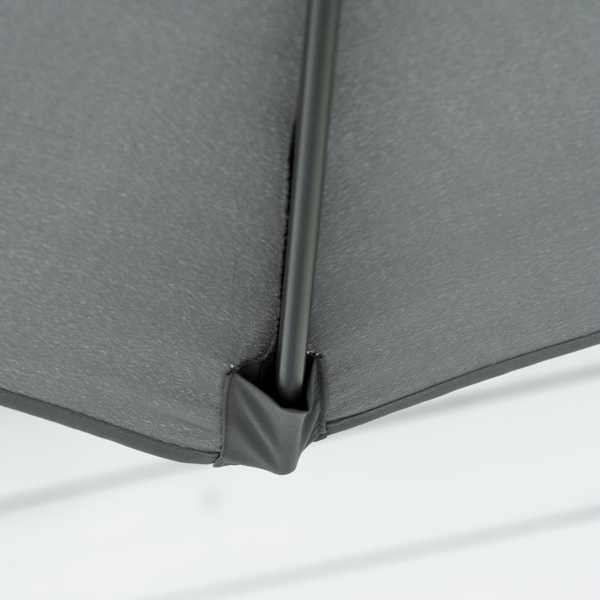 Ampelschirm Ø293cm Sonnenschirm mit Seitenhebel Kreuzbasis, Windschutz Wasserabweisend Dunkelgrau