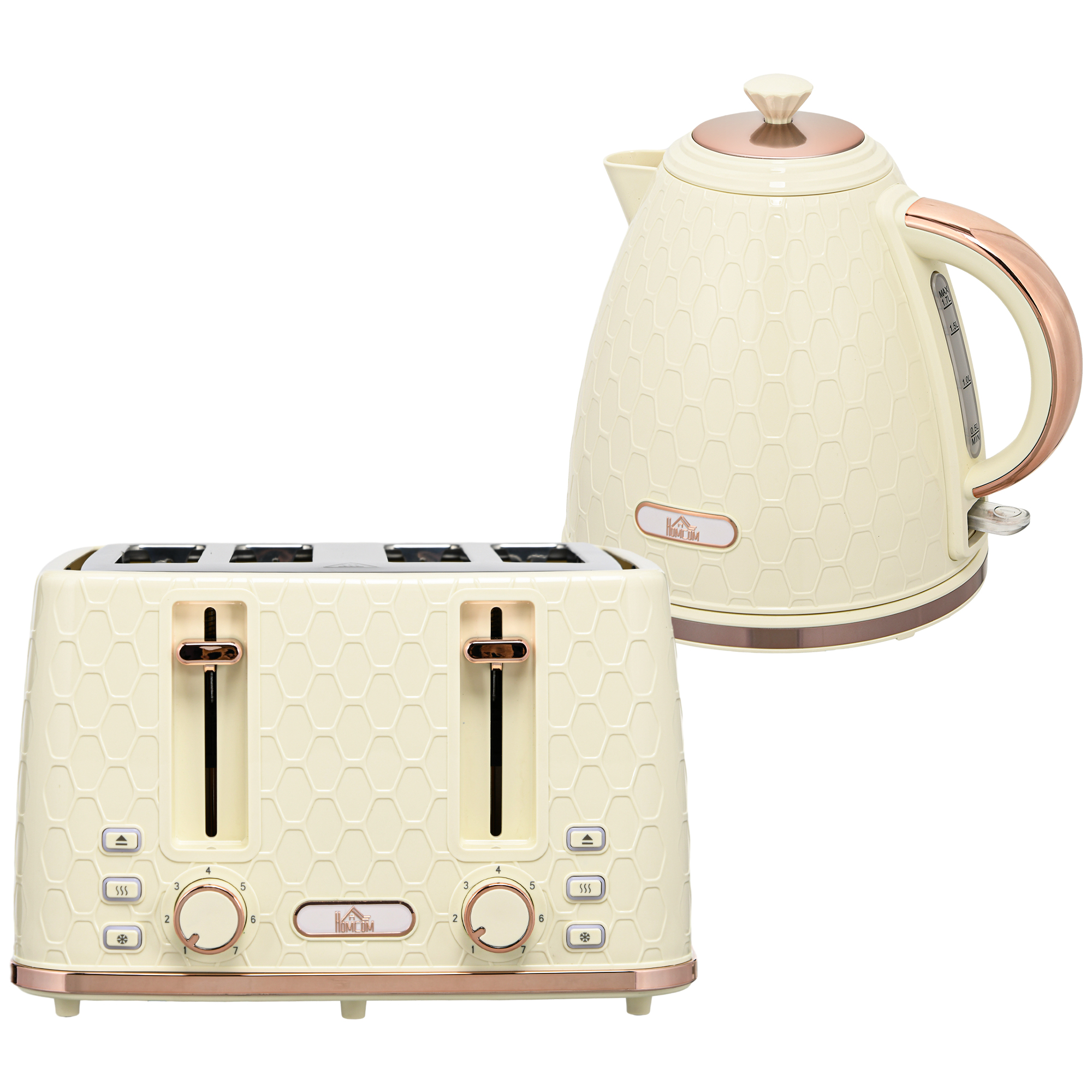 2-in-1 Küchenset, Toaster und Wasserkocher, mehrere Optionen, 1,7 L, 4 Toastscheiben gleichzeitig, Kunststoff, Beige 2-in-1 Küchenset, Toaster und Wasserkocher, mehrere Optionen, 1,7 L, 4 Toastscheiben gleichzeitig, Kunststoff, Beige