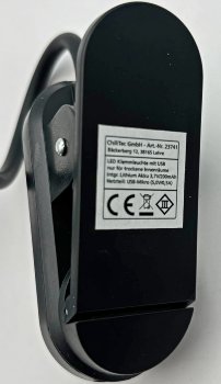 LED Akku-Leseleuchte / Klemmleuchte, 18cm Schwanenhals, dimmbar, 25lm