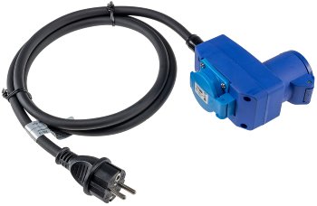 CEE Adapter 90° Winkel mit Steckdose / 230V, H07RNF 3G2,5, 1,5m Kabel