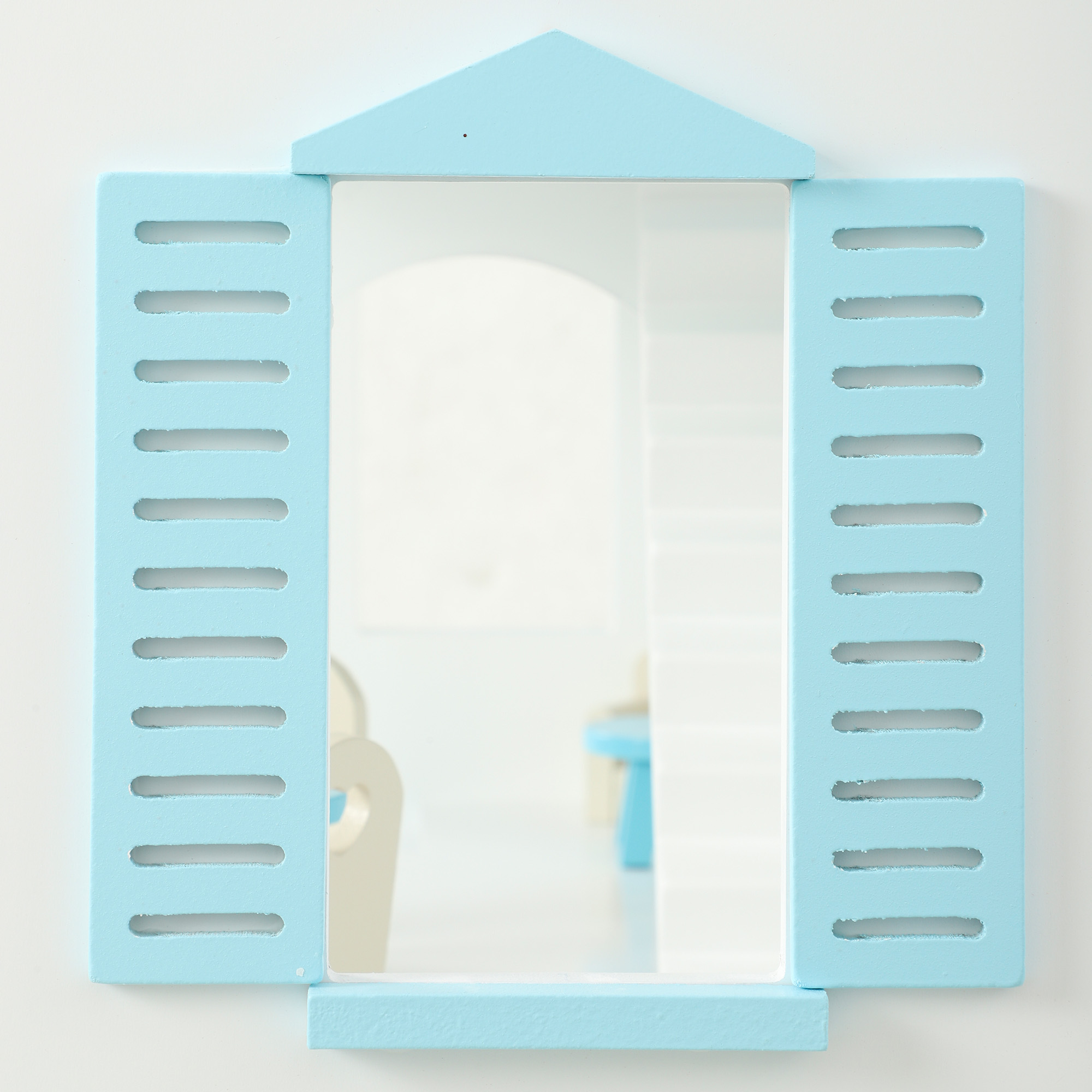 Puppenhaus 79,5 cm Hoch 3-stöckig mit Aufzug 13 Möbeln Balkon Groß Geschenk für Mädchen von 3-6 Jahren Blau