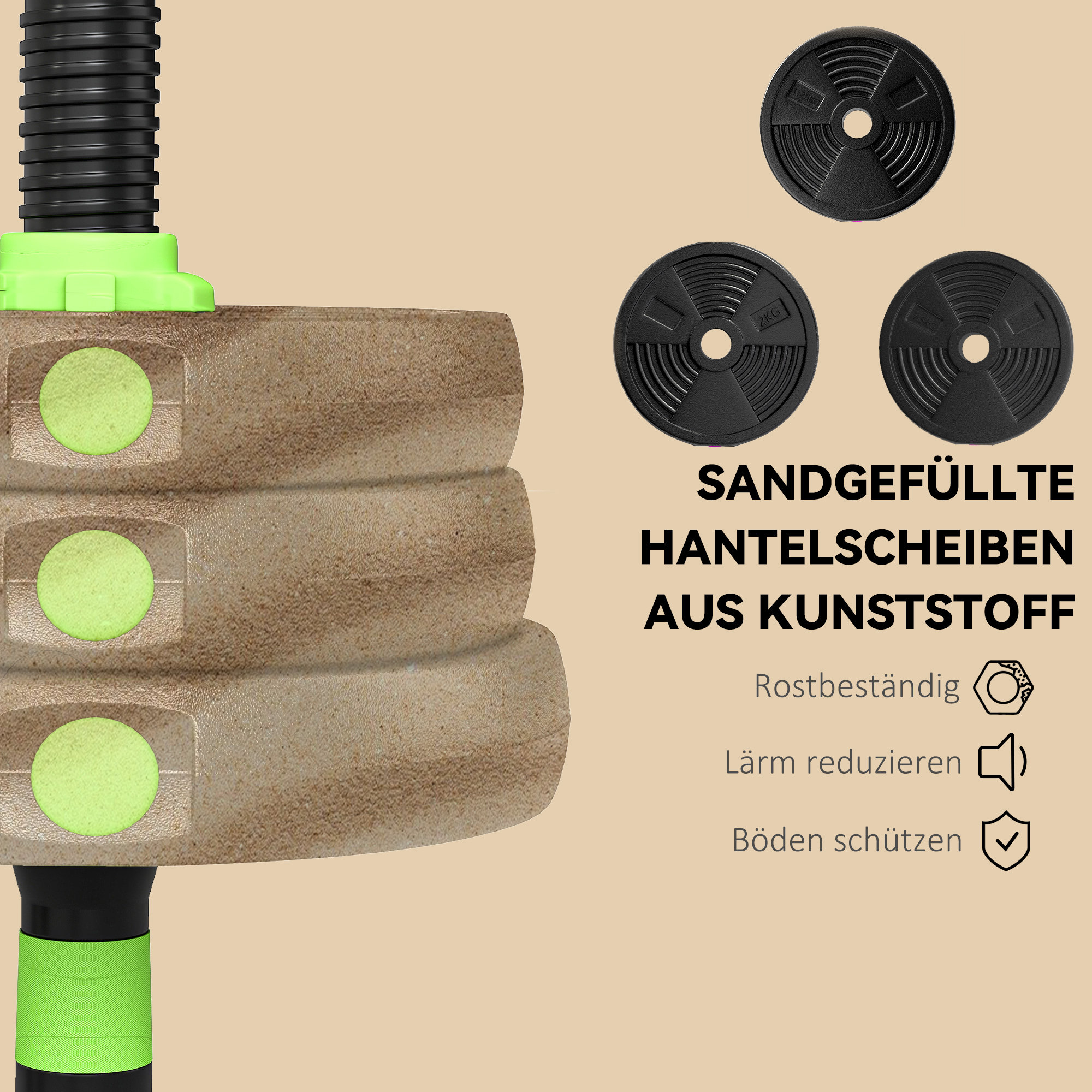 Hantelset verstellbar 20 KG Kurzhantel Set Kurzhanteln Langhanteln Hanteln Set für Krafttraining