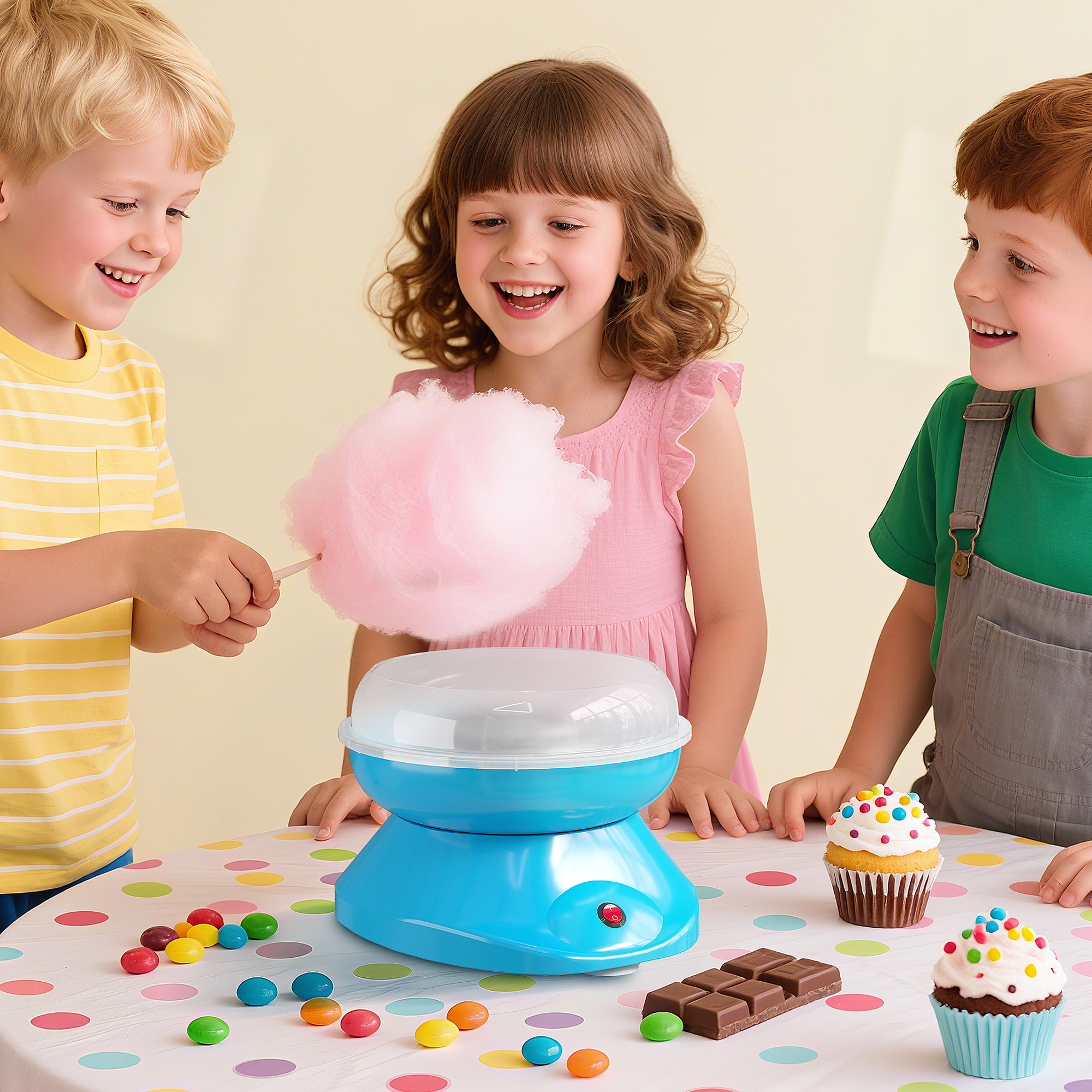 Zuckerwattemaschine für Zuhause Cotton Candy Machine 550W für Kinderfest, Geburtstag, Party
