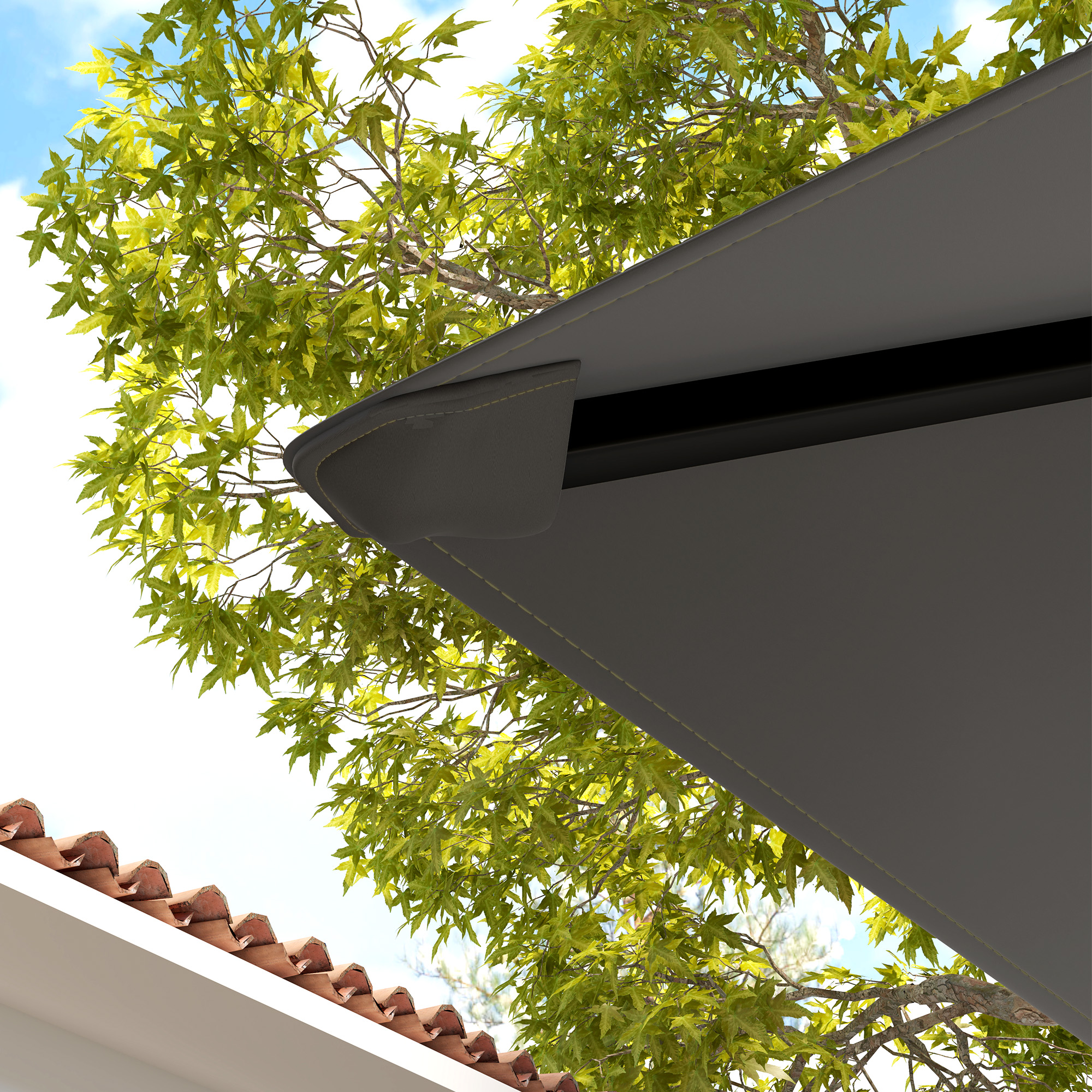 Ersatzdach für Pavillon 3 x 3 m wasserabweisend Pavillondach UPF30+ Ersatzbezug Oxford-Stoff, 370 g/m², Grau