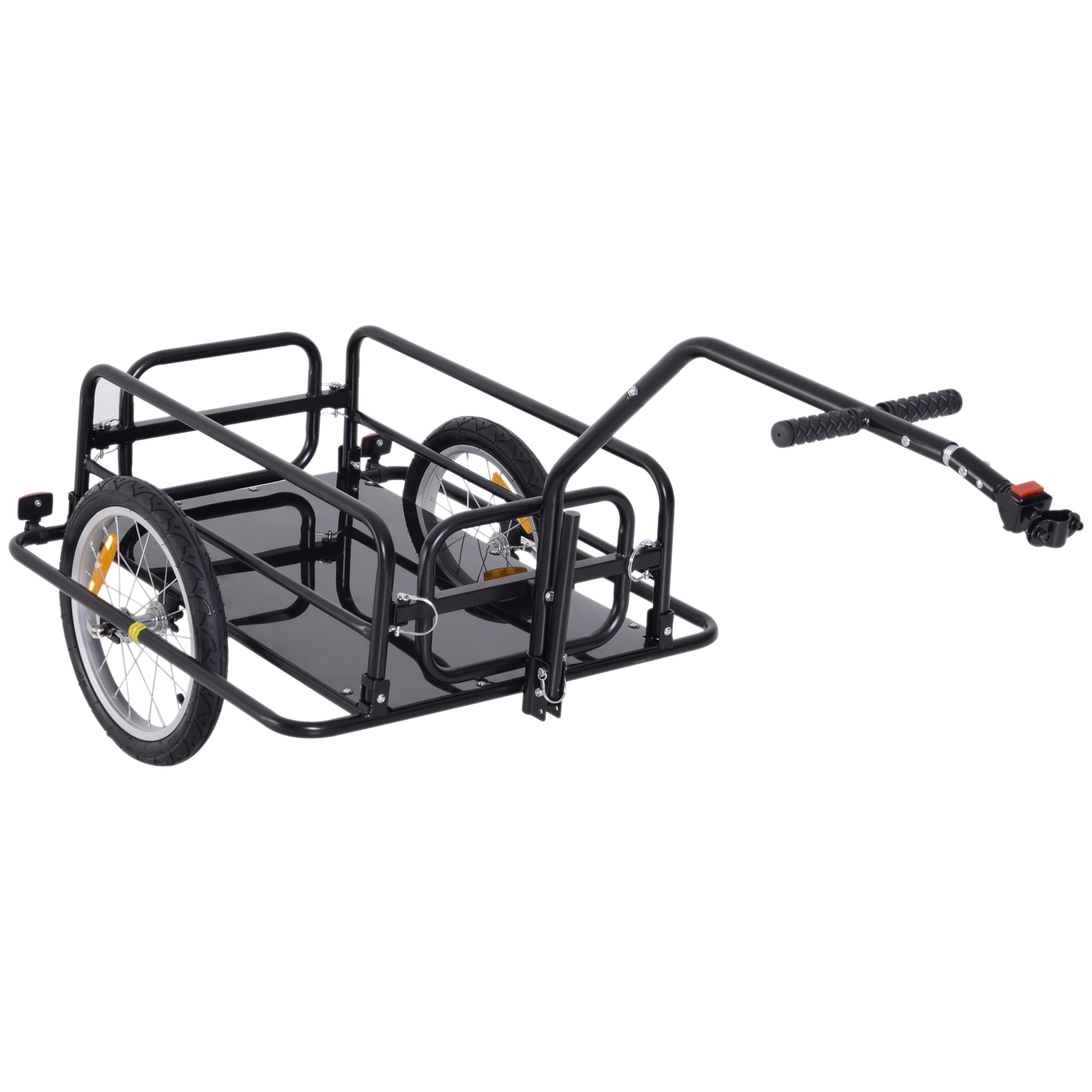 Fahrradanhänger, klappbar, Lastenanhänger mit Kupplung, Kuppler & Reflektoren Transportwagen bis 40 kg belastbar, Transportanhänger Anhänger für Camping, Einkaufen, Umzug 155 x 71,5 x 77 cm
