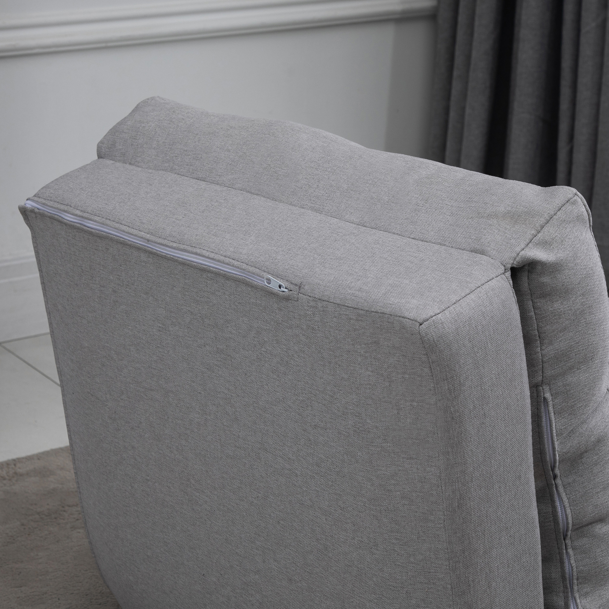 Bodensessel Klappmatratze Schlafmatte, 2-in-1-Design, abnehmbares Kissen, 60 x 80 x 56 cm, Grau