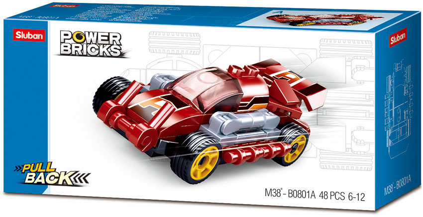 Sluban M38-B0801A - Powerbricks - Fast Red Sport Auto