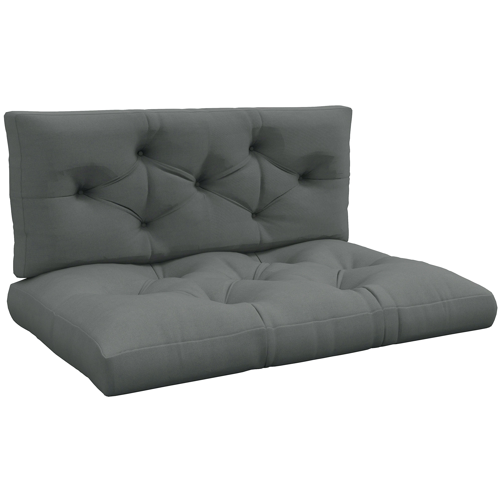 Sitzpolster Sitzkissen Polsterauflage, mit Knopfheftung, 120 x 80 x 12 cm, Grau
