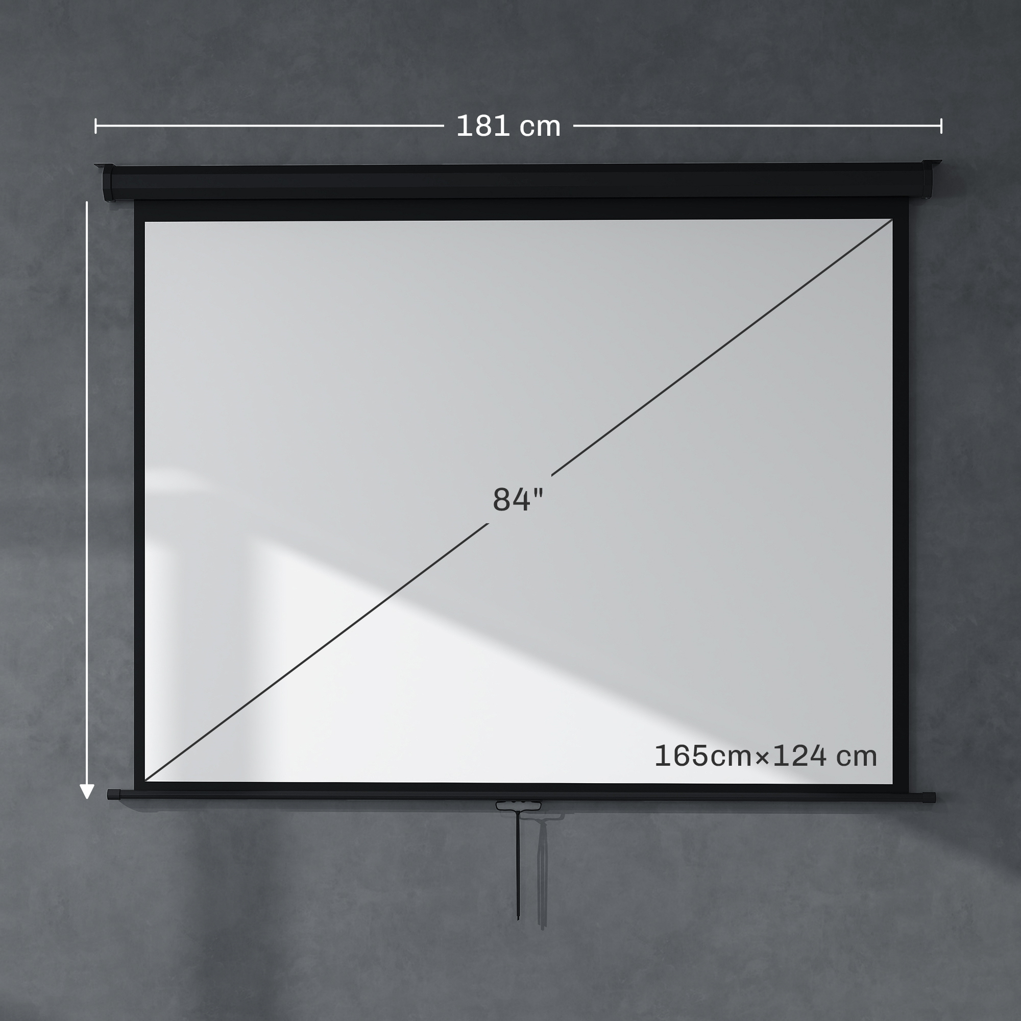 Beamer Leinwand 171 x 128 cm 84 Zoll 4:3 HD 4K Projektionsleinwand Kunststoff, Metall Heimkino