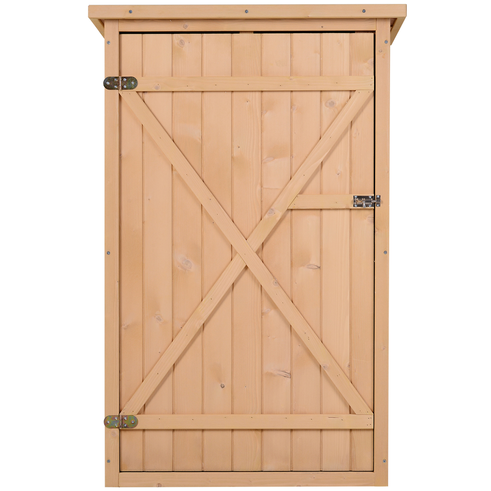 Geräteschuppen mit Regalböden wetterbeständig 75 x 56 x 115cm Naturholz