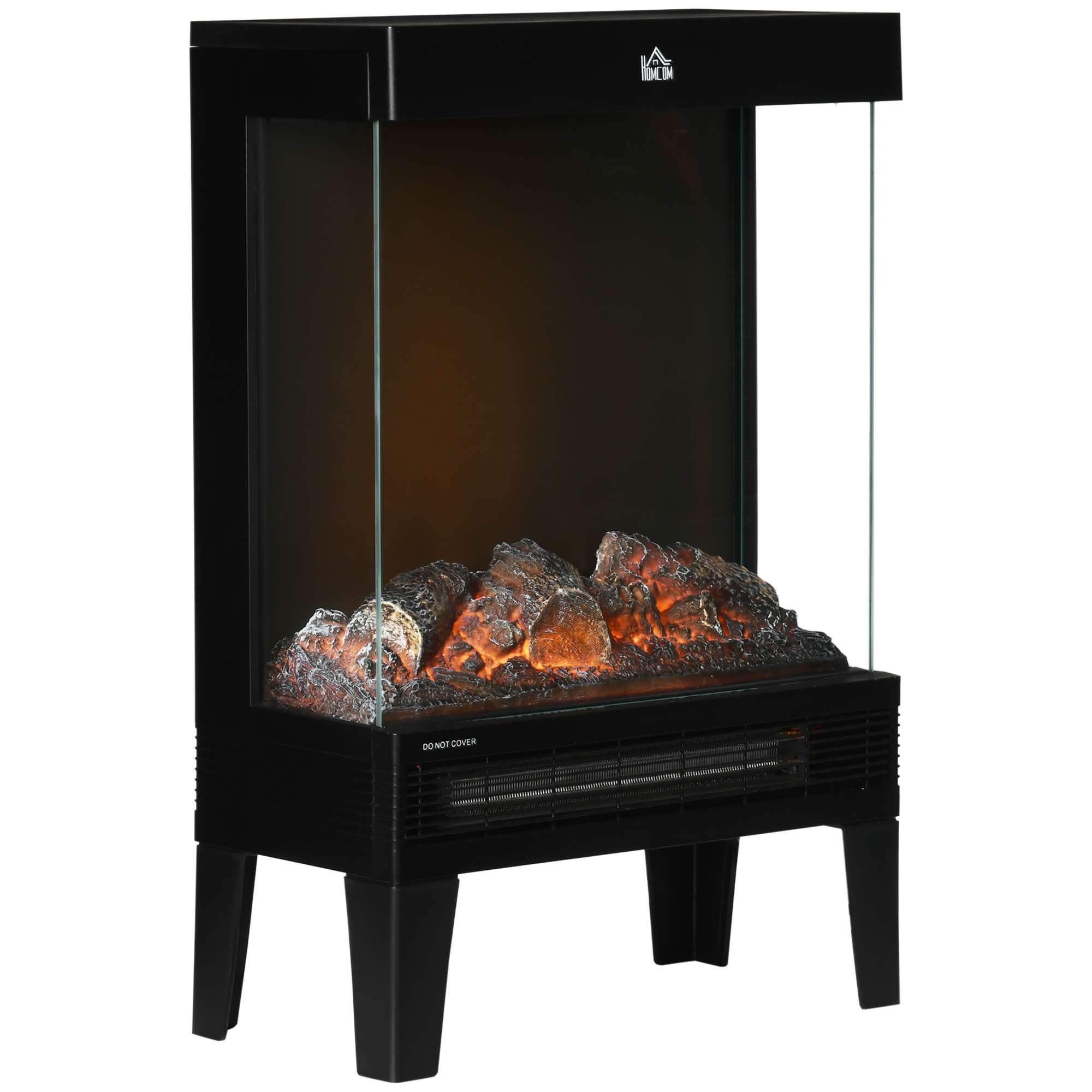 Elektrokamin, 2000 W, Standkamin mit HeizungLED 3D-Flammeneffekt, 4 Helligkeitsstufen, Elektrischer Kamin mit Thermostat, Überhitzungsschutz, Schwarz Elektrokamin, 2000 W, Standkamin mit HeizungLED 3D-Flammeneffekt, 4 Helligkeitsstufen, Elektrischer Kamin mit Thermostat, Überhitzungsschutz, Schwarz