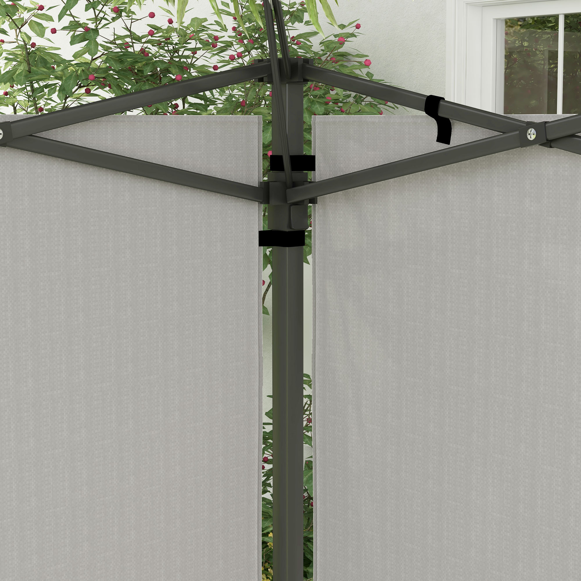 2er Set Seitenwände für Pavillon 3x3 3x6 Wasserdicht Seitenteile mit Fenster Weiß