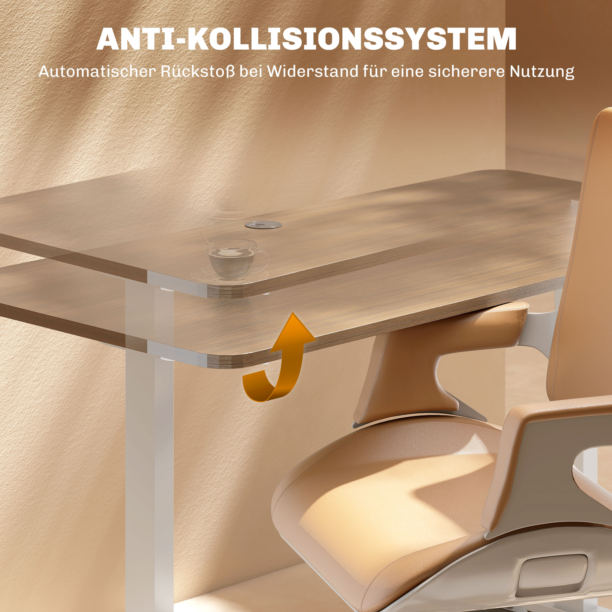 Elektrisches Schreibtischgestell, höhenverstellbar, mit Speicherfunktion, Stahl, Weiß