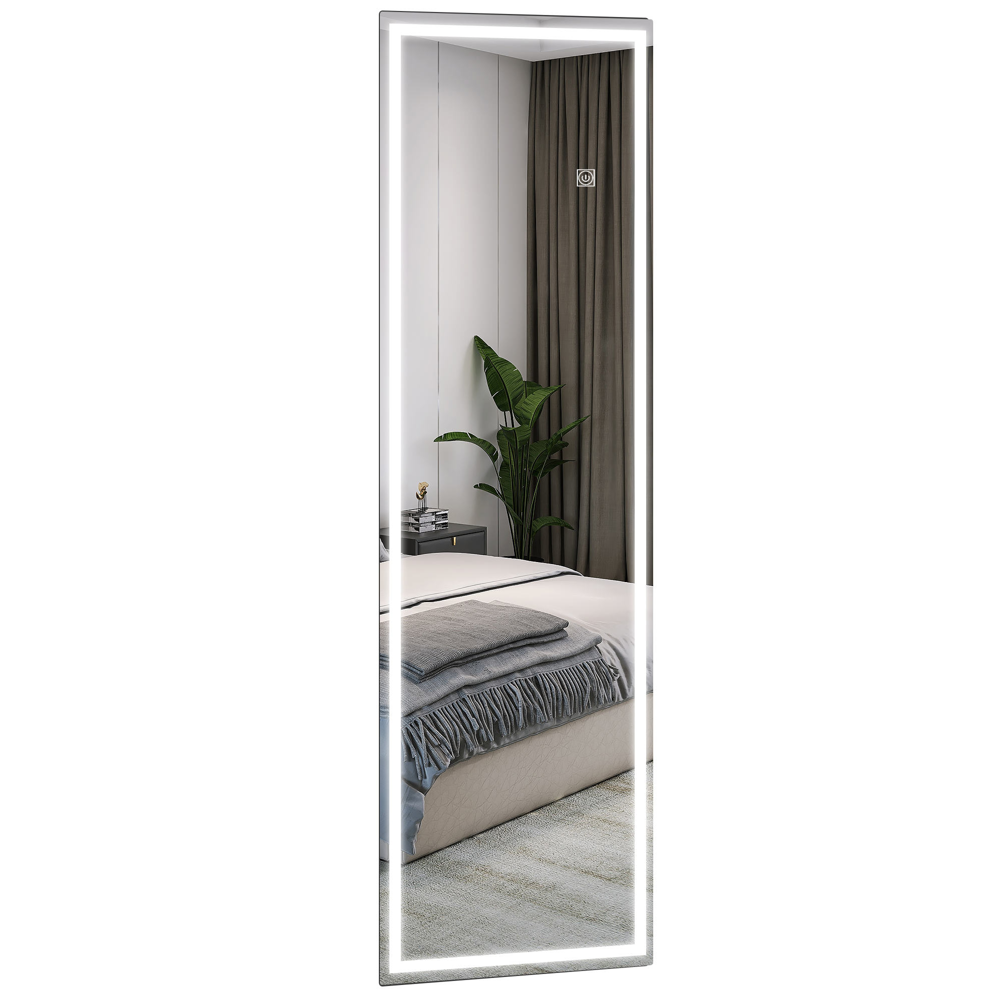 Ganzkörperspiegel mit LED, dimmbar, Touchsensor, Speicherfunktion, silber, 40x120 cm Ganzkörperspiegel mit LED, dimmbar, Touchsensor, Speicherfunktion, silber, 40x120 cm