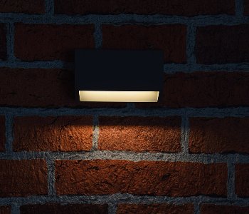 LED Wandleuchte "KWL-98", Anthrazit, IP65, 1,5W, 110Lm, Kunststoff, warmweiß