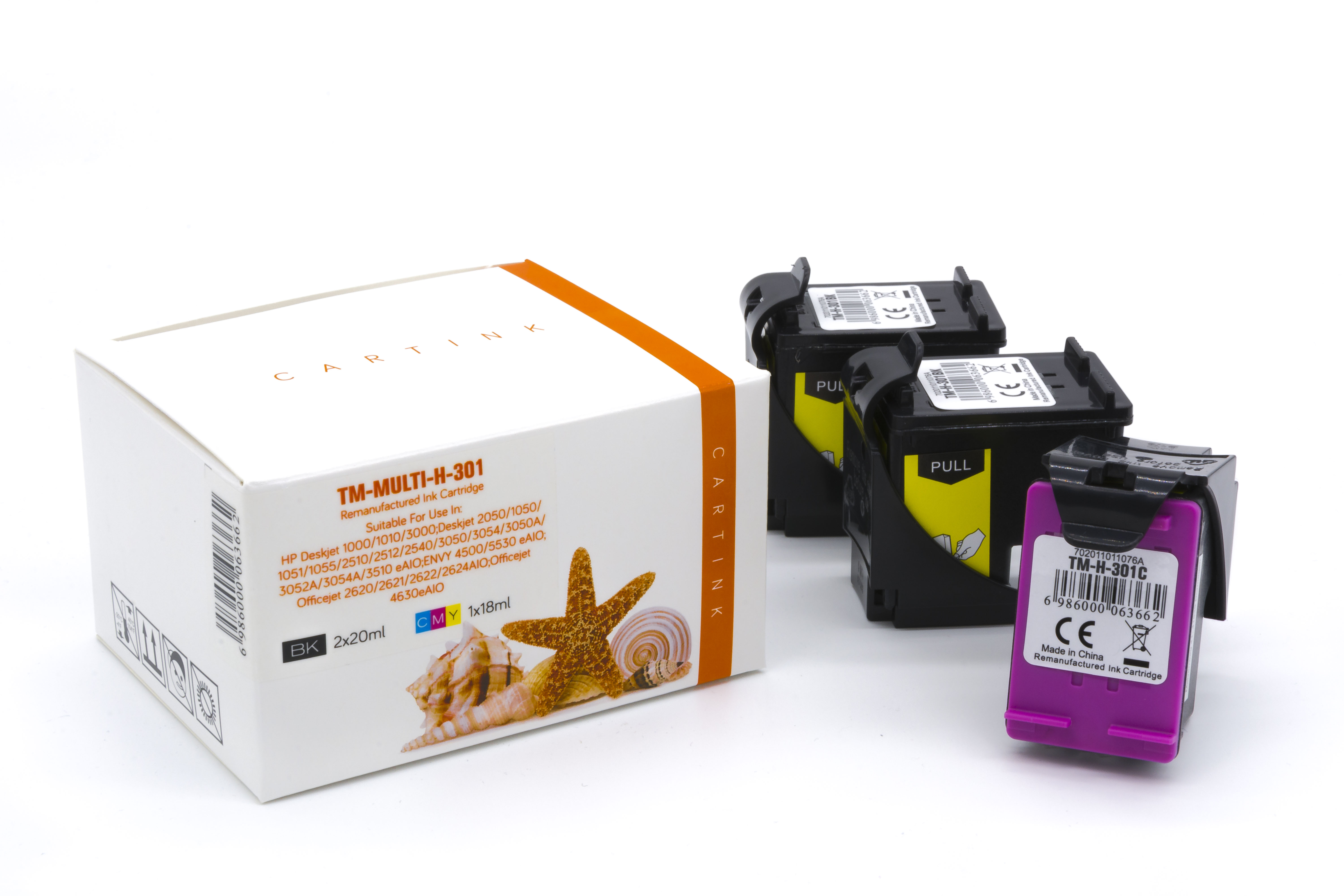 Multipack 301 alternativ Tinte für HP / E5Y87EE / 2x301BK20/ 1x301C18