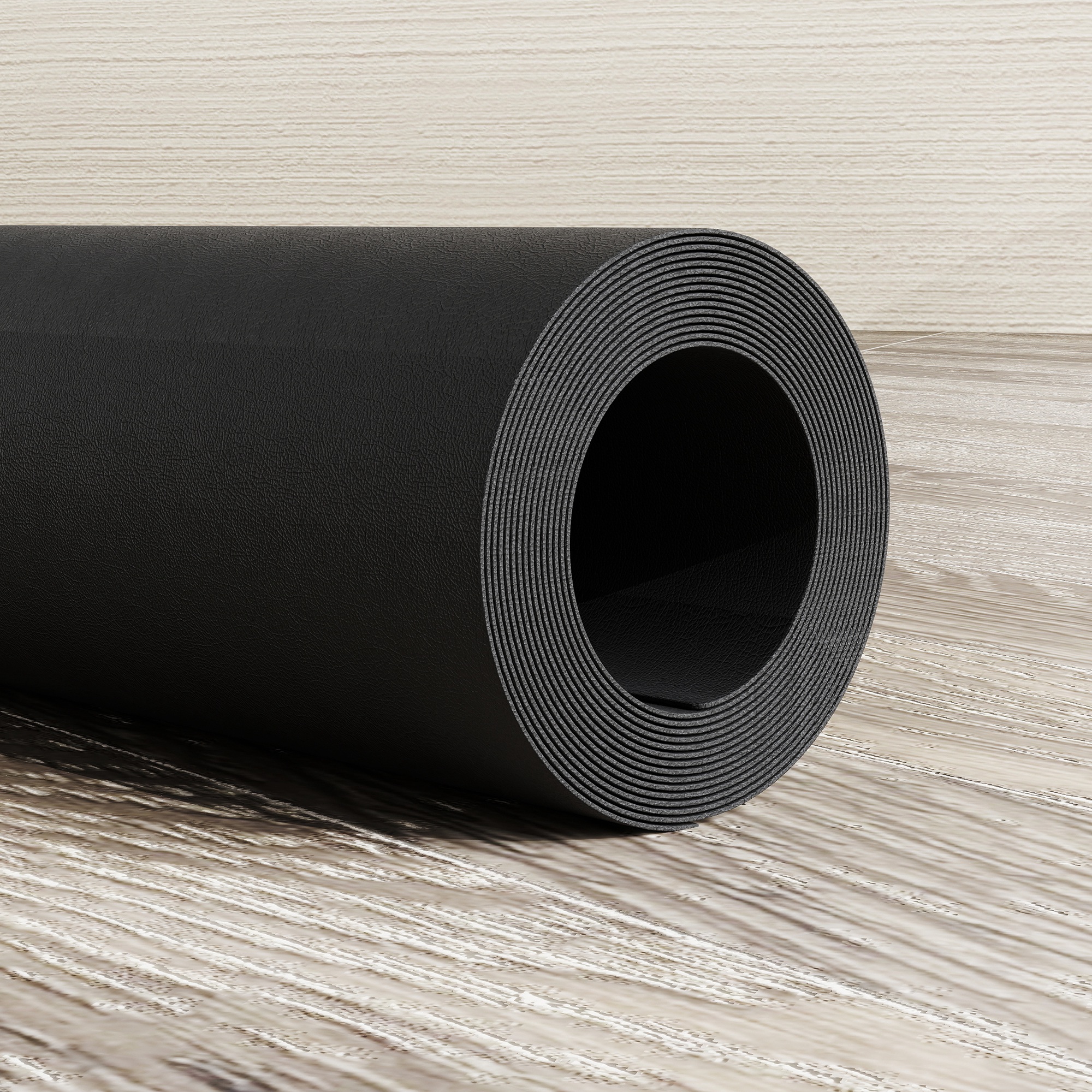 Bodenschutzmatte für Fitnessgeräte rutschfest Fitnessmatte 4 mm Dicke Unterlegmatte 200x100 cm Schwarz