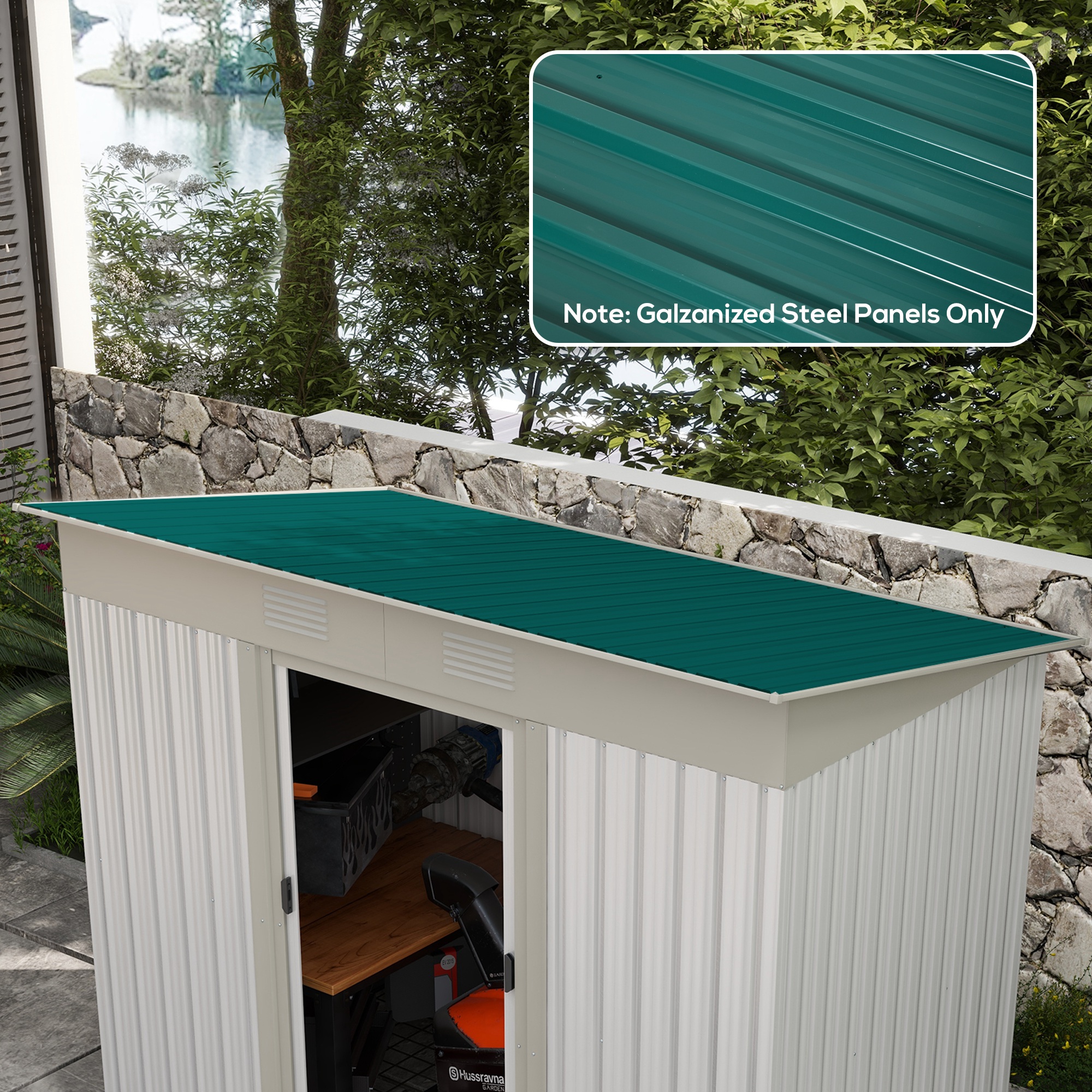 12 Stück Trapezblech 129x45cm 7m² Verzinkt Dachblech 0,25 mm Wetterfest Profilblech Grün