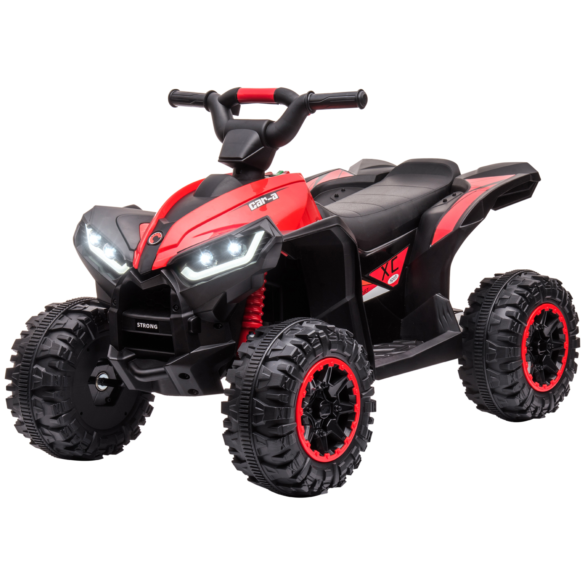 Kinderquad, LED-Scheinwerfer, MP3-Player, Stoßdämpfer, ergonomischer Sitz, Rot+Schwarz Kinderquad, LED-Scheinwerfer, MP3-Player, Stoßdämpfer, ergonomischer Sitz, Rot+Schwarz