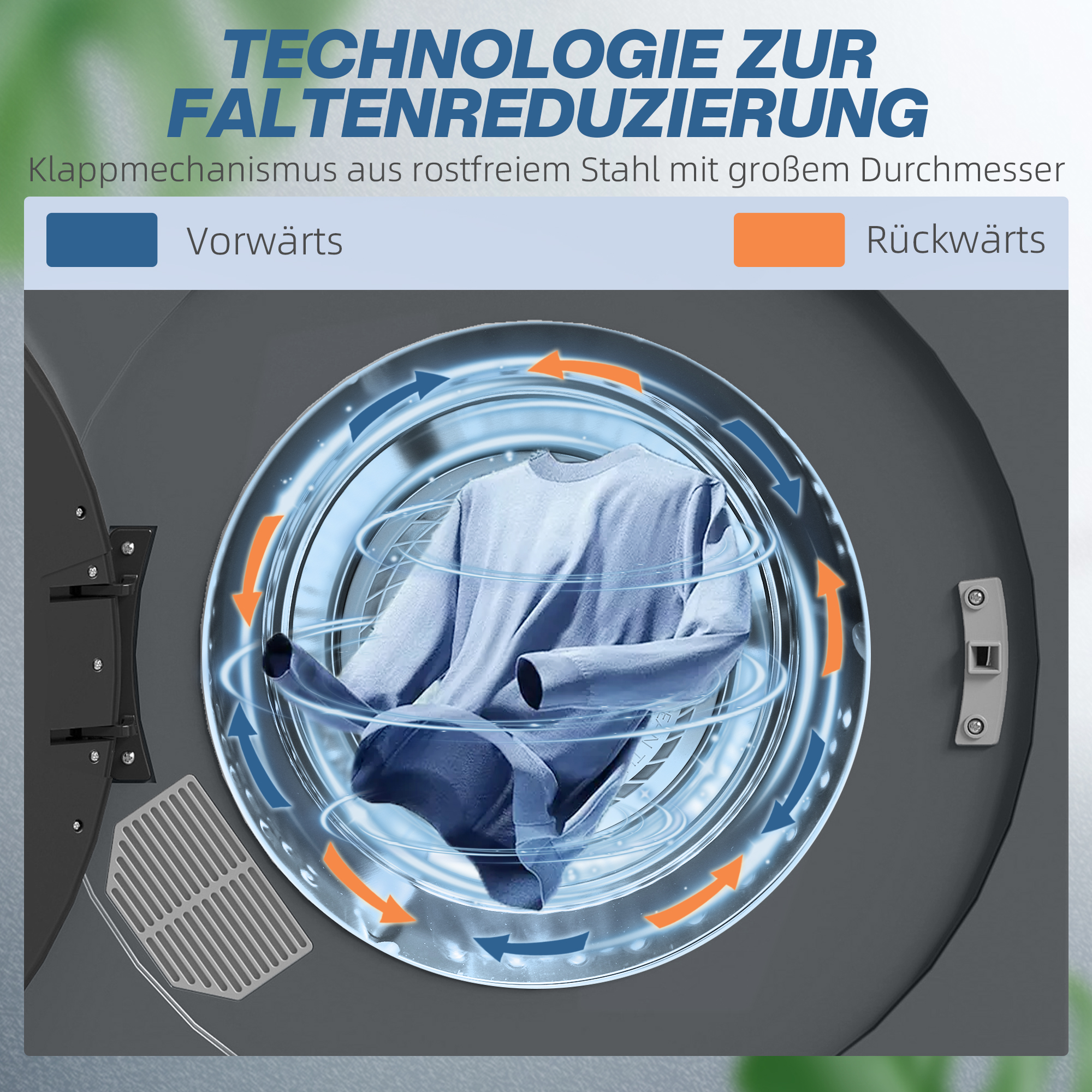 Wäschetrockner, 6 Programme, 40-60?, 3 kg Kapazität, kompakt, Touch-Bedienung, Grau