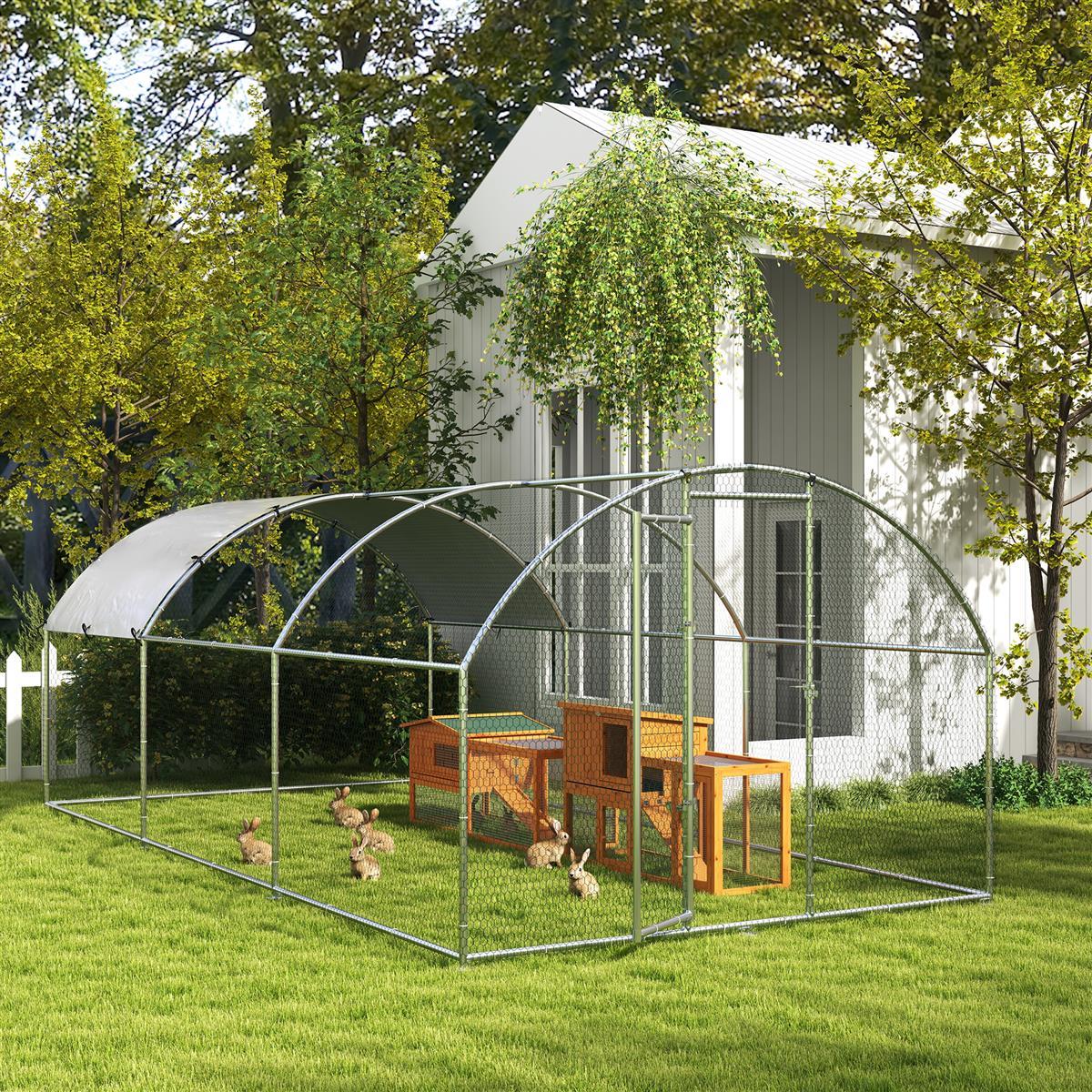 Kleintierstall Kleintierkäfig Kleintierhaus mit Asphaltdach Tannenholz Orange