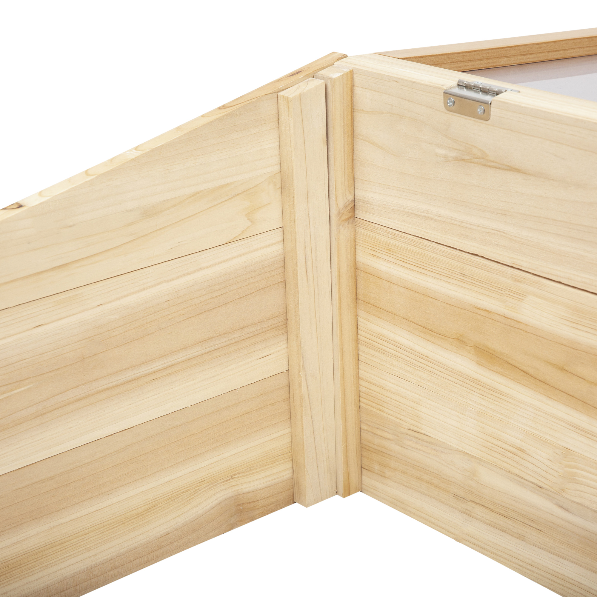 Gewächshaus Holz Frühbeet Frühbeetkasten Treibhaus Garten & Pflanzkasten-System für Garten Balkon, 100 x 50 x 35 cm, Natur, Tanne, PC-Platte