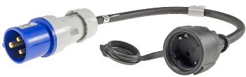 CEE auf Schutzkontakt-Kupplung 0,35m / 230V, Adapter für Wohnwagen, Camping