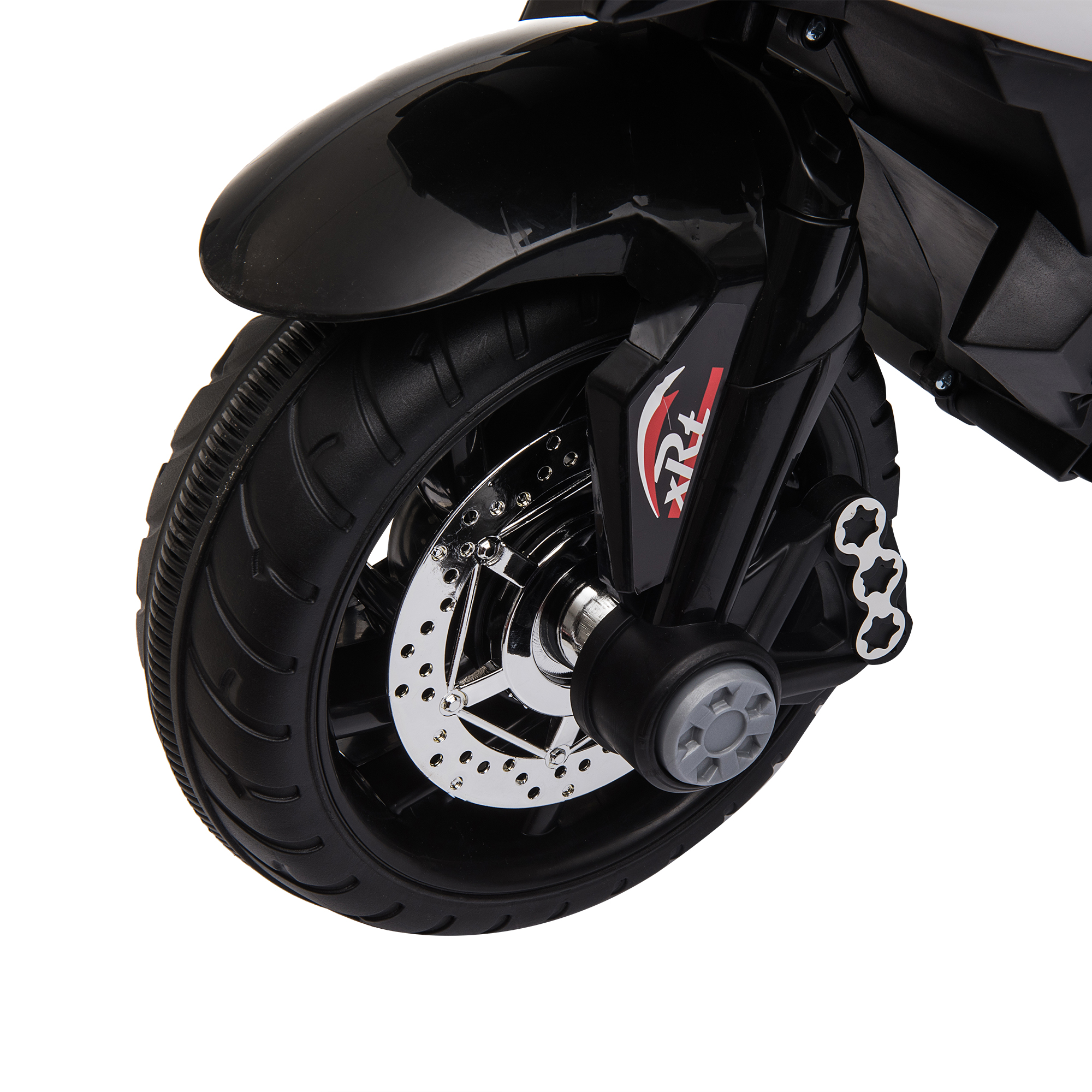 Elektro-Kindermotorrad, Lichter & Geräusche, 3 km/h, wiederaufladbar, Kunststoff & Metall, Schwarz/Weiß