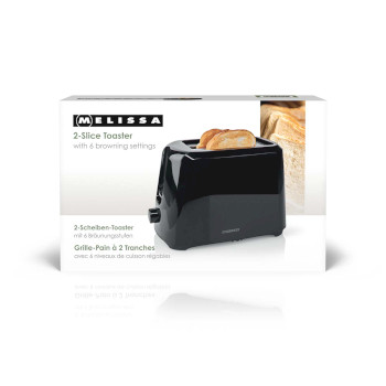 Toaster | 2 Schlitze | 700 W | 6 Bräunungsstufen | Herausnehmbares Krümelfach | Abbruchfunktion | schwarz
