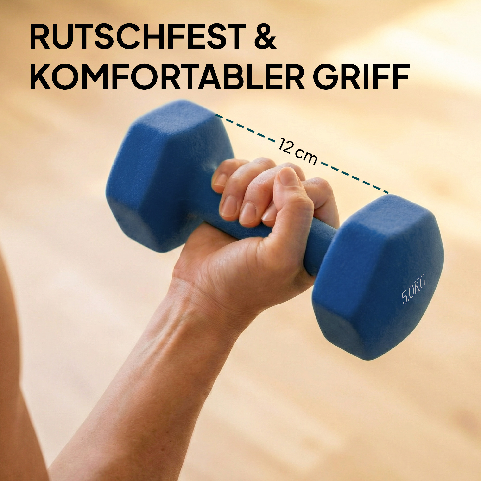 Hantel-Set 3 Paar Kurzhanteln mit Aufbewahrungsständer rutschfeste Griff, 1-5 kg Hexagon