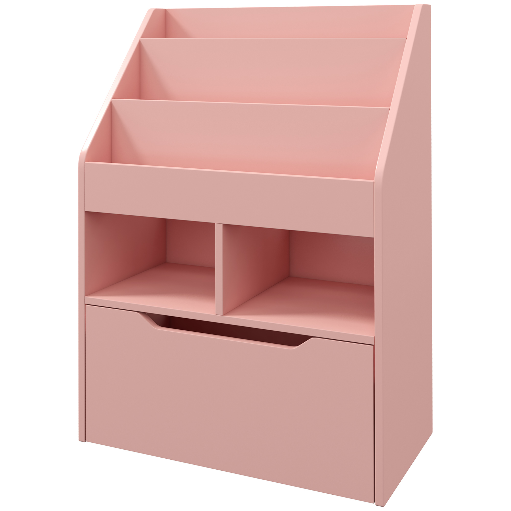 Kinderregal mit Schublade, Bücherregal mit Fächern, 60 x 29,9 x 90 cm, Rosa Kinderregal mit Schublade, Bücherregal mit Fächern, 60 x 29,9 x 90 cm, Rosa