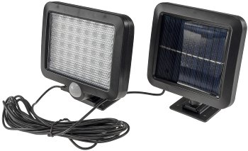LED Solar Wandleuchte m. Bewegungsmelder, 300lm, 6000K, Akku, externe Solarzelle