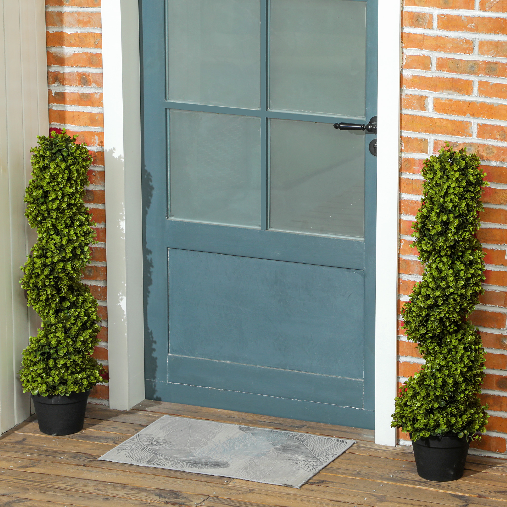 2er-Set Dekorative Pflanze, Kunstpflanzen in Töpfen, Künstliche Pflanzen für Zuhause, Indoor, Outdoor, 90 cm, Grün